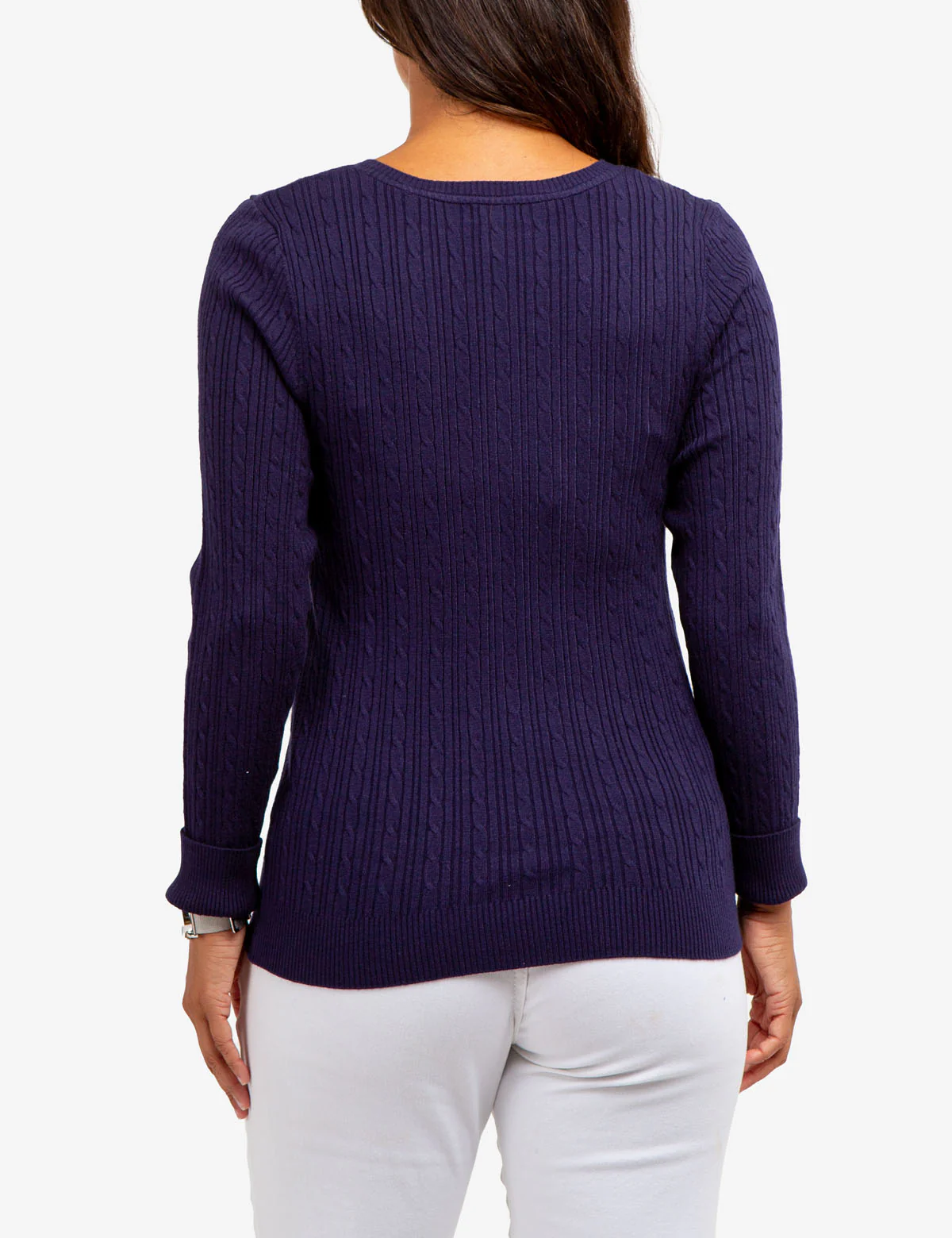 SOFT CABLE V-NECK SWEATER - Image 19