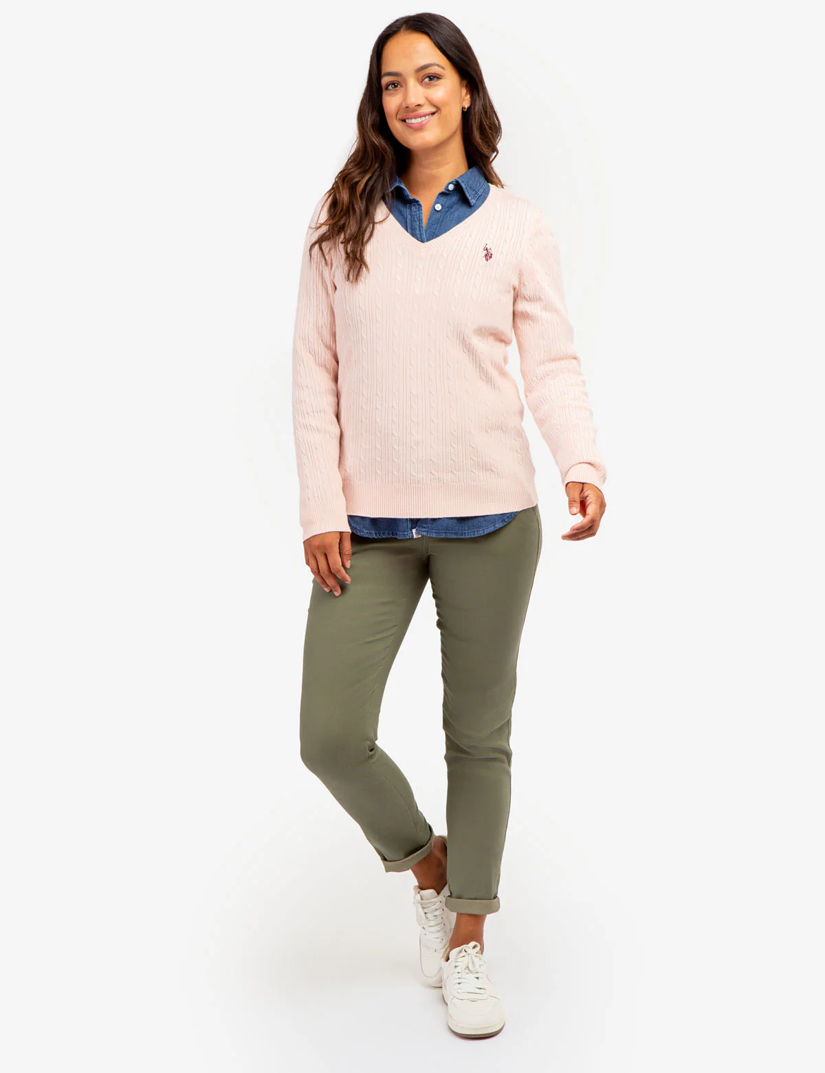 SOFT CABLE V-NECK SWEATER - Image 3