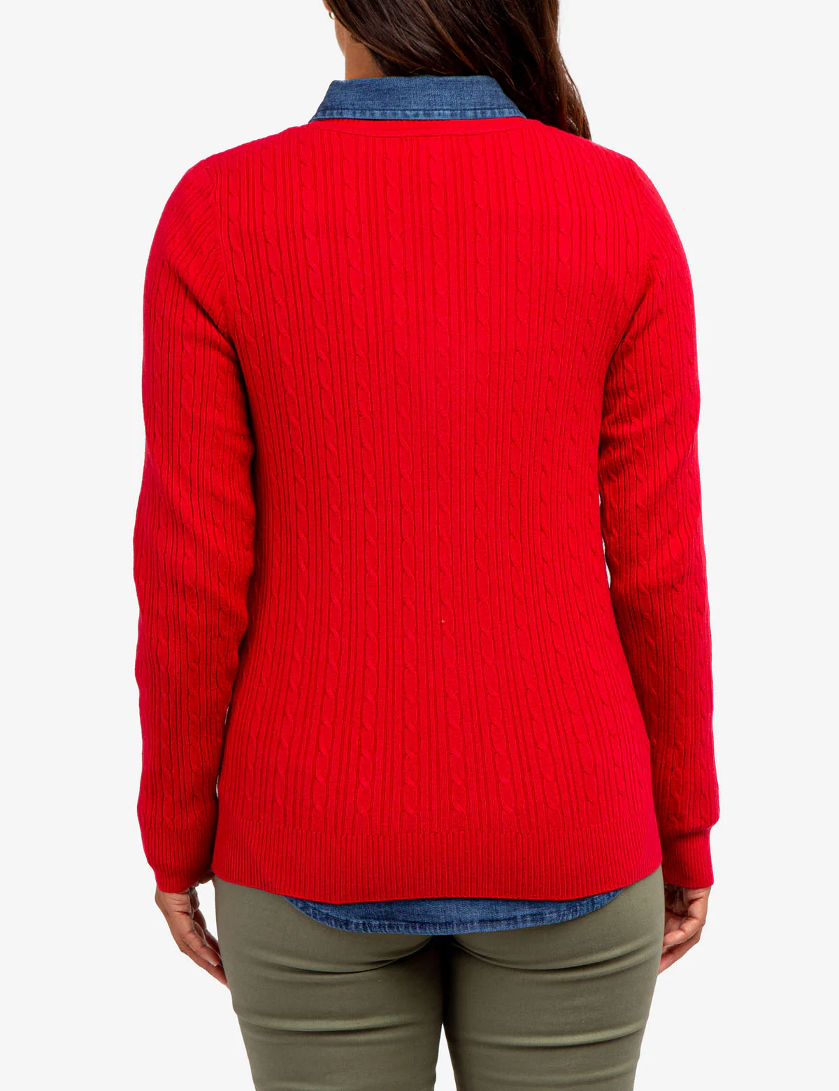 SOFT CABLE V-NECK SWEATER - Image 7