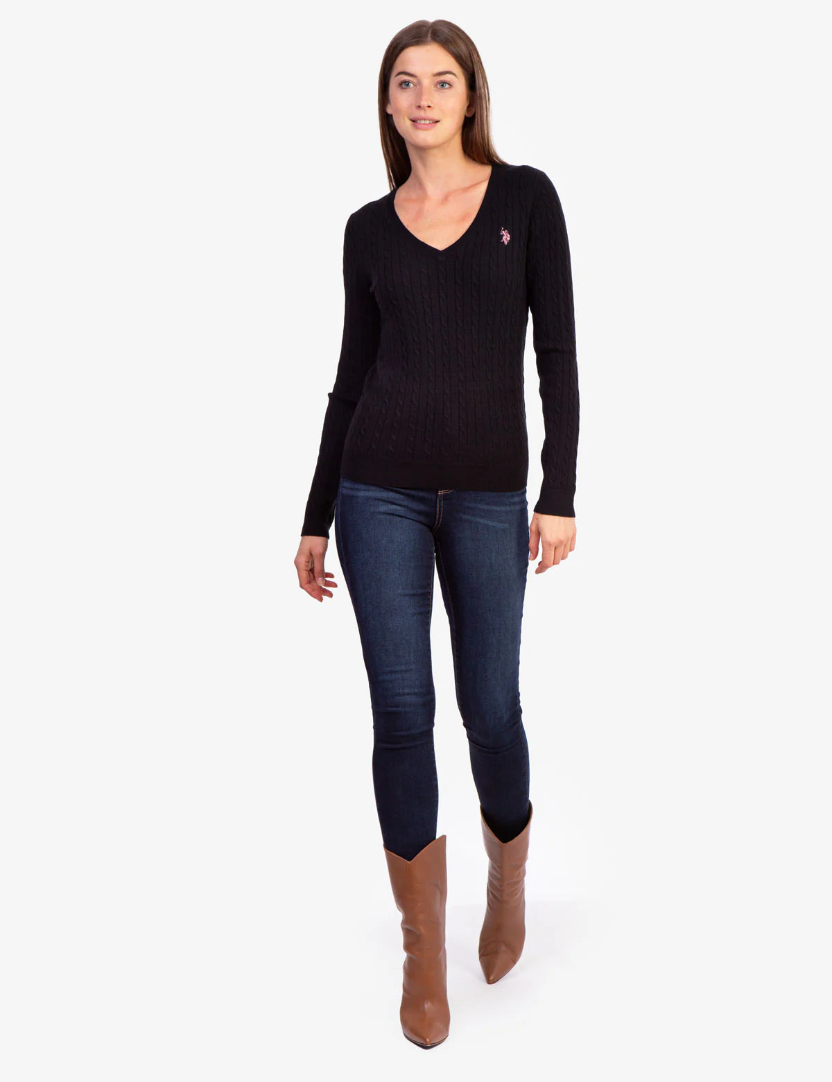 SOFT CABLE V-NECK SWEATER - Image 12