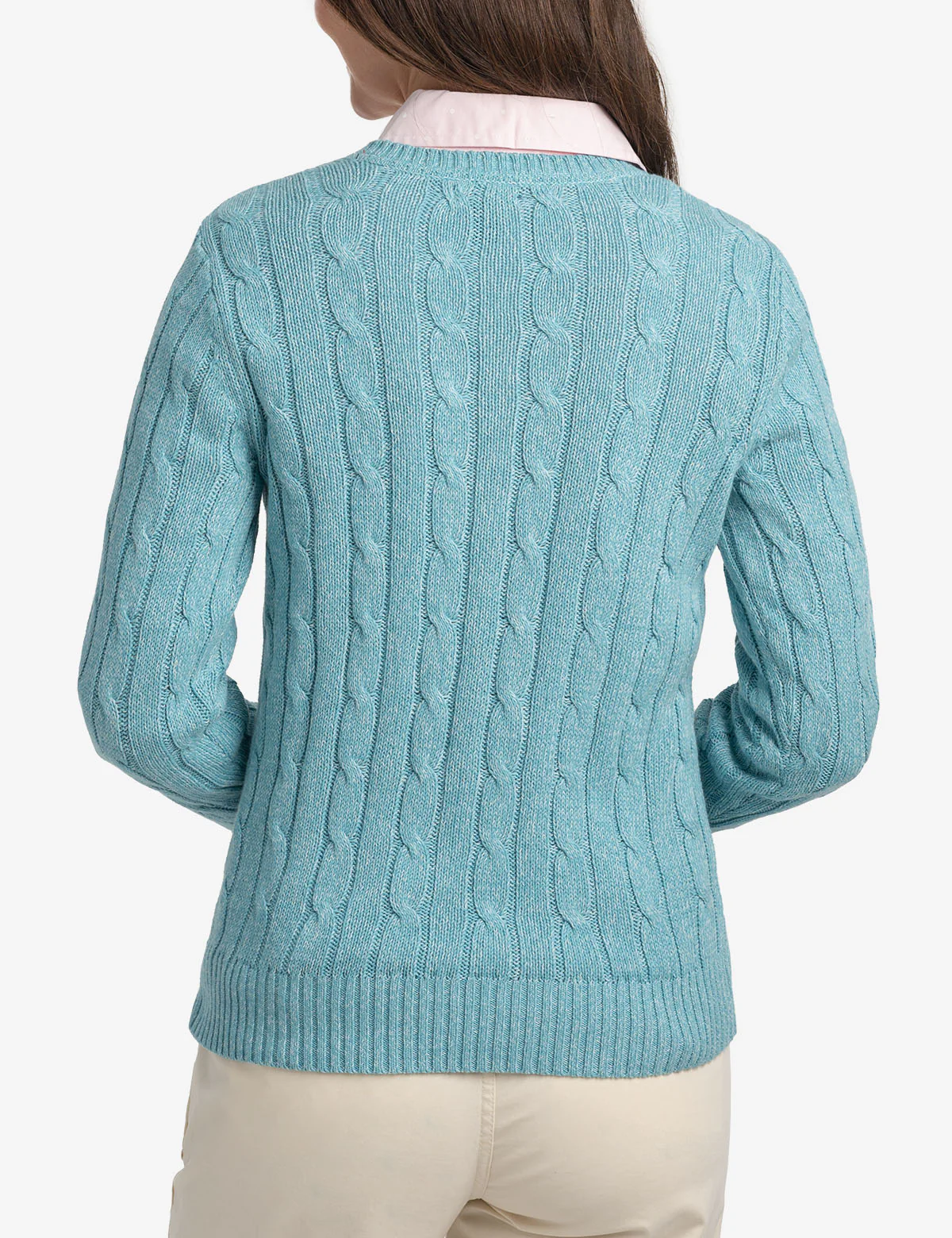 SOFT CABLE V-NECK SWEATER - Image 10