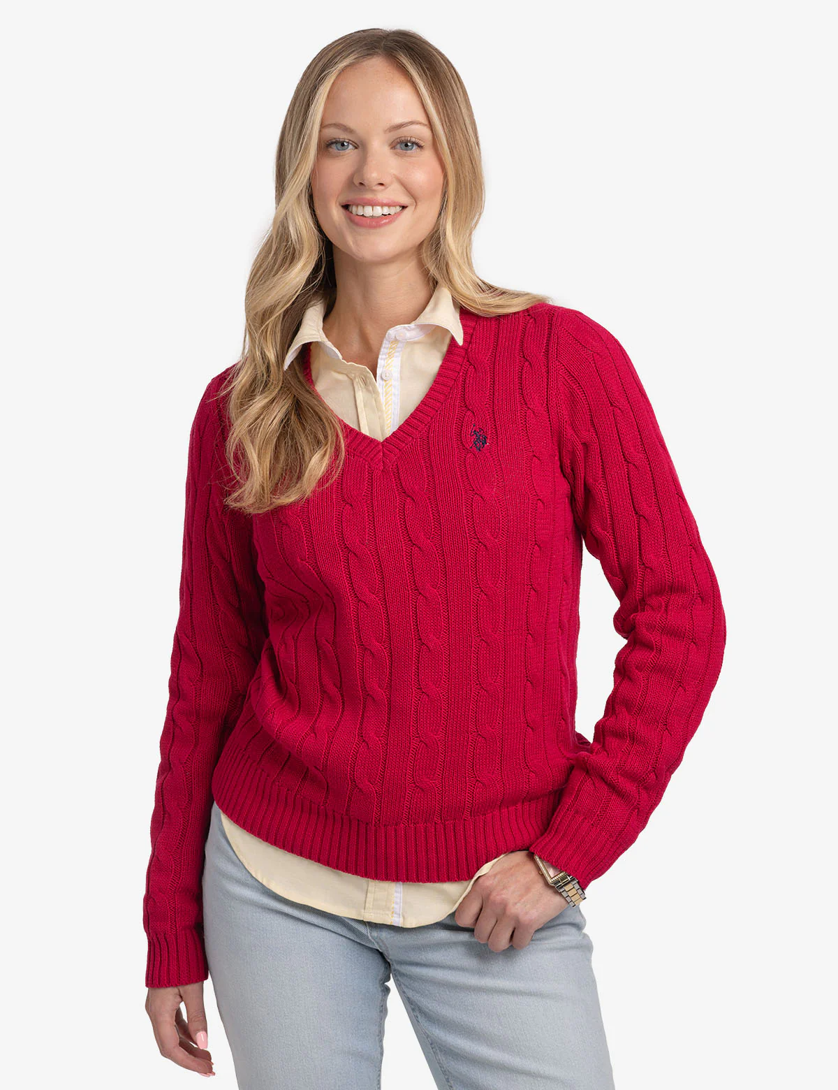SOFT CABLE V-NECK SWEATER - Image 11