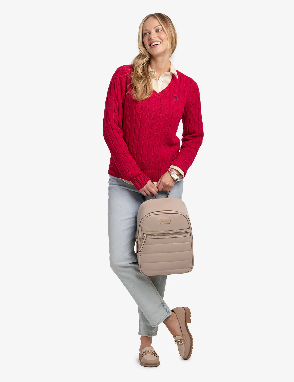 SOFT CABLE V-NECK SWEATER - Image 12