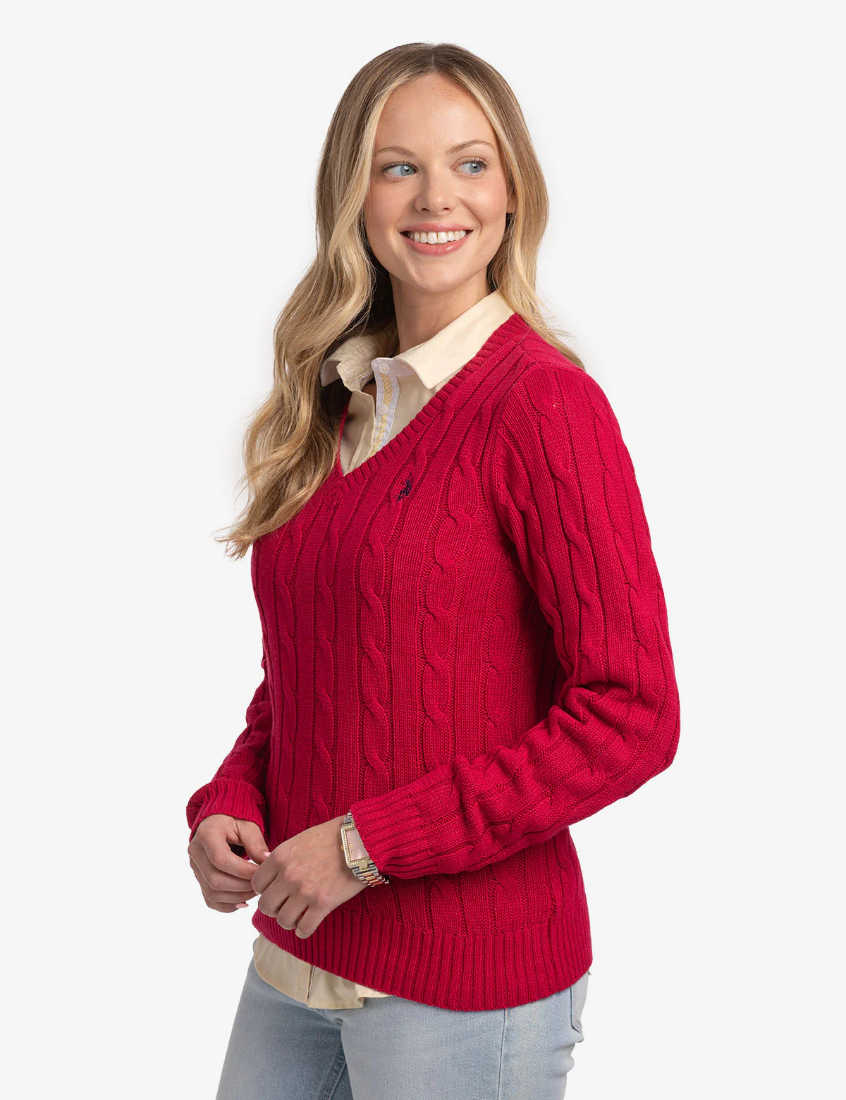 SOFT CABLE V-NECK SWEATER - Image 13