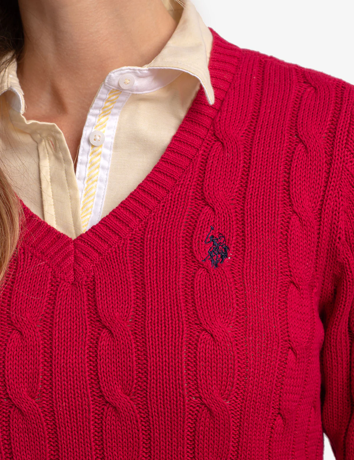 SOFT CABLE V-NECK SWEATER - Image 14
