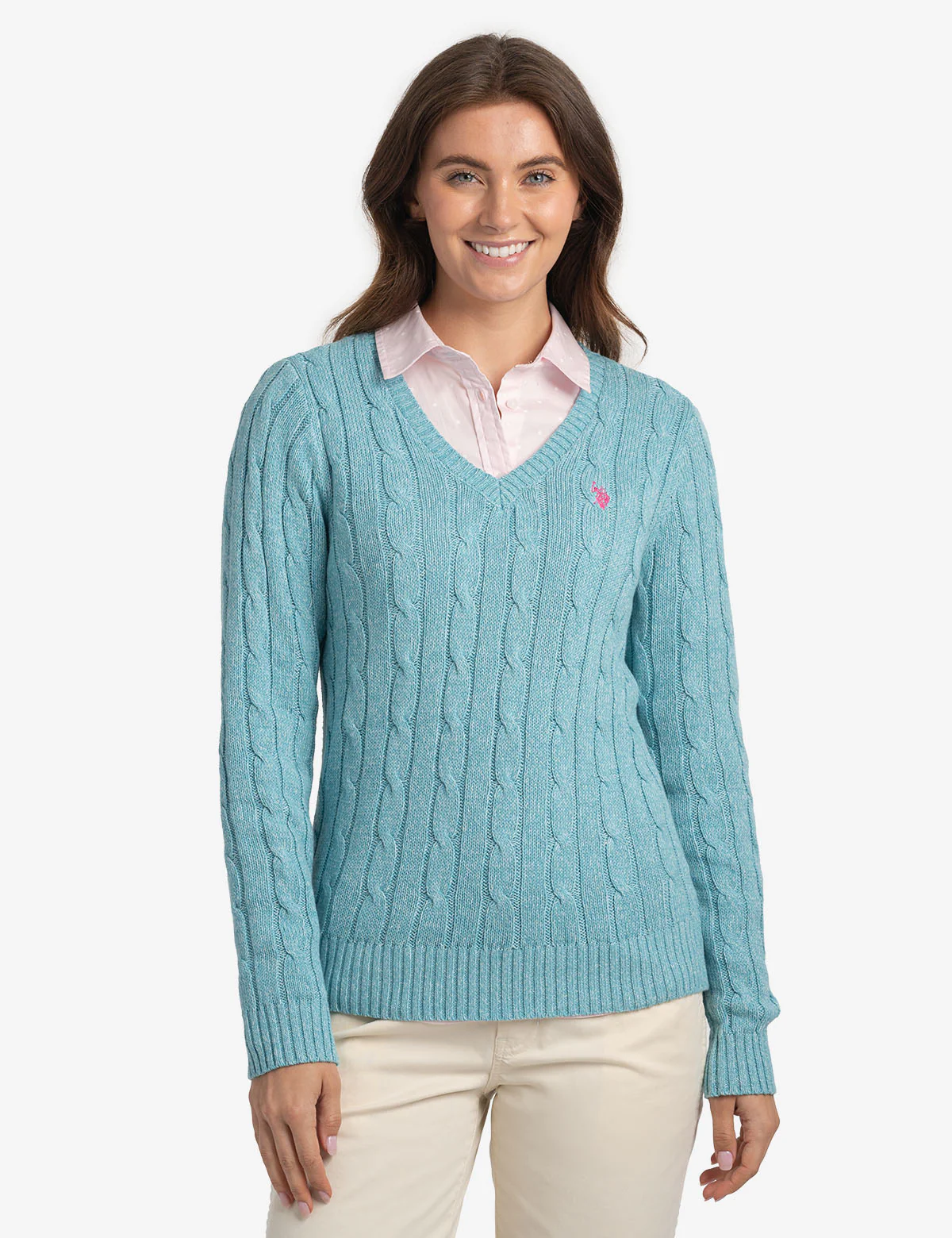 SOFT CABLE V-NECK SWEATER - Image 6