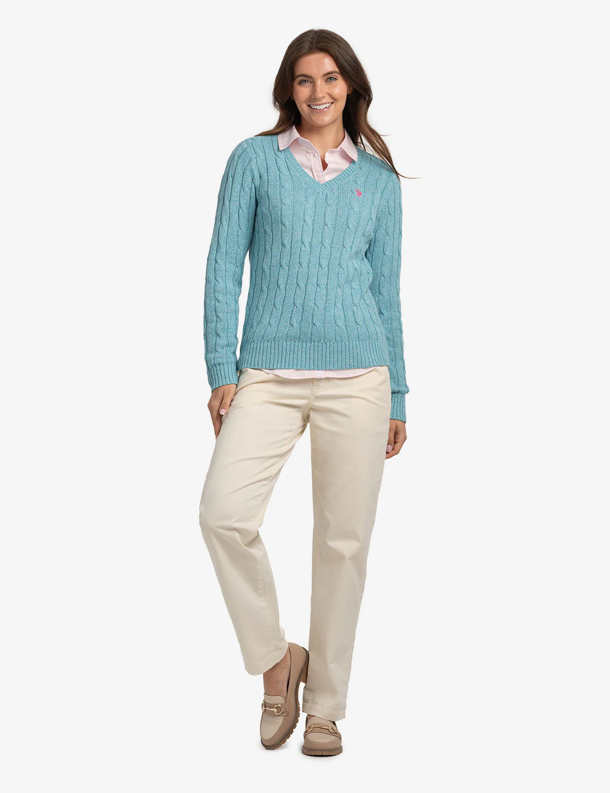 SOFT CABLE V-NECK SWEATER - Image 7