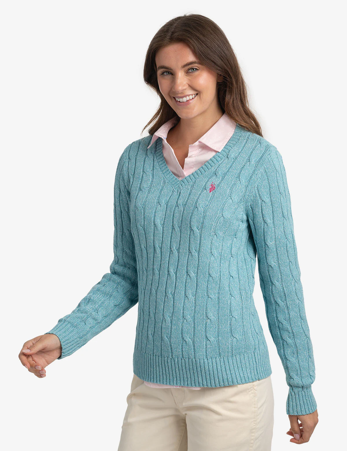 SOFT CABLE V-NECK SWEATER - Image 9