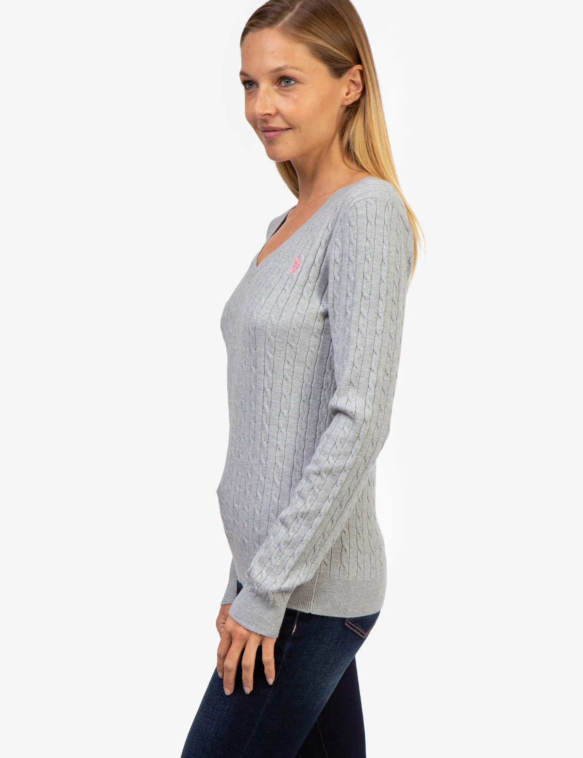 SOFT CABLE V-NECK SWEATER - Image 2