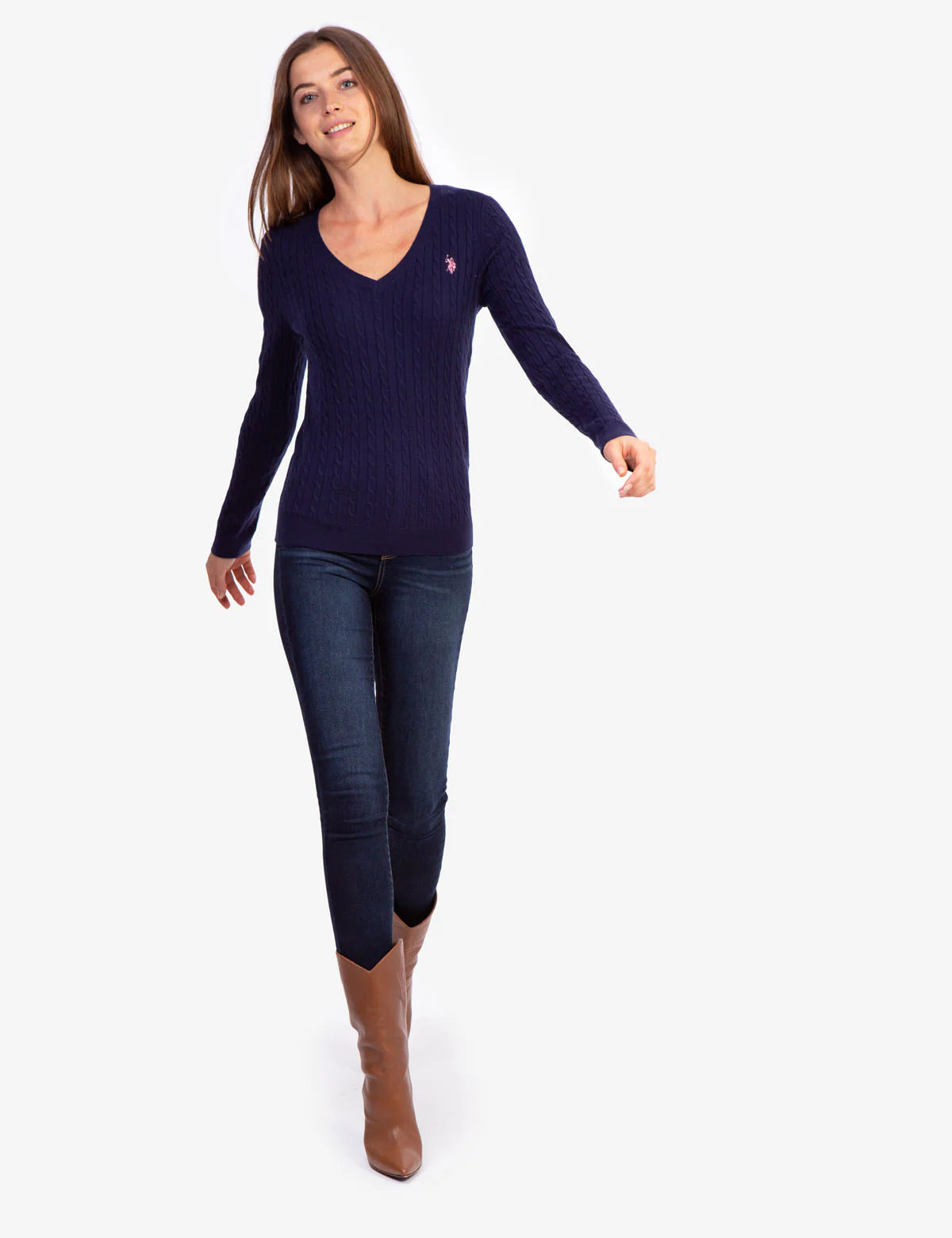 SOFT CABLE V-NECK SWEATER - Image 21