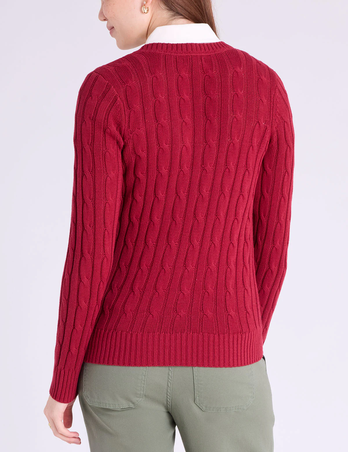 SOFT CABLE V-NECK SWEATER - Image 25