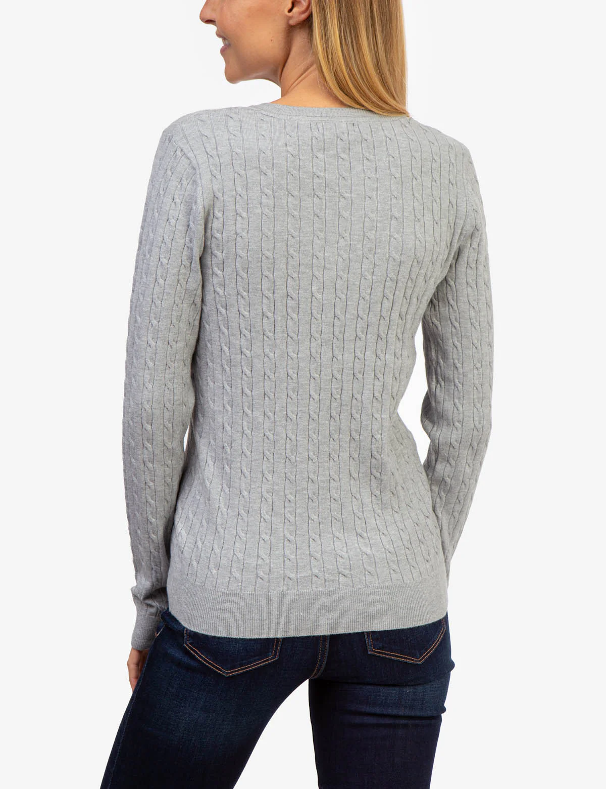 SOFT CABLE V-NECK SWEATER - Image 3