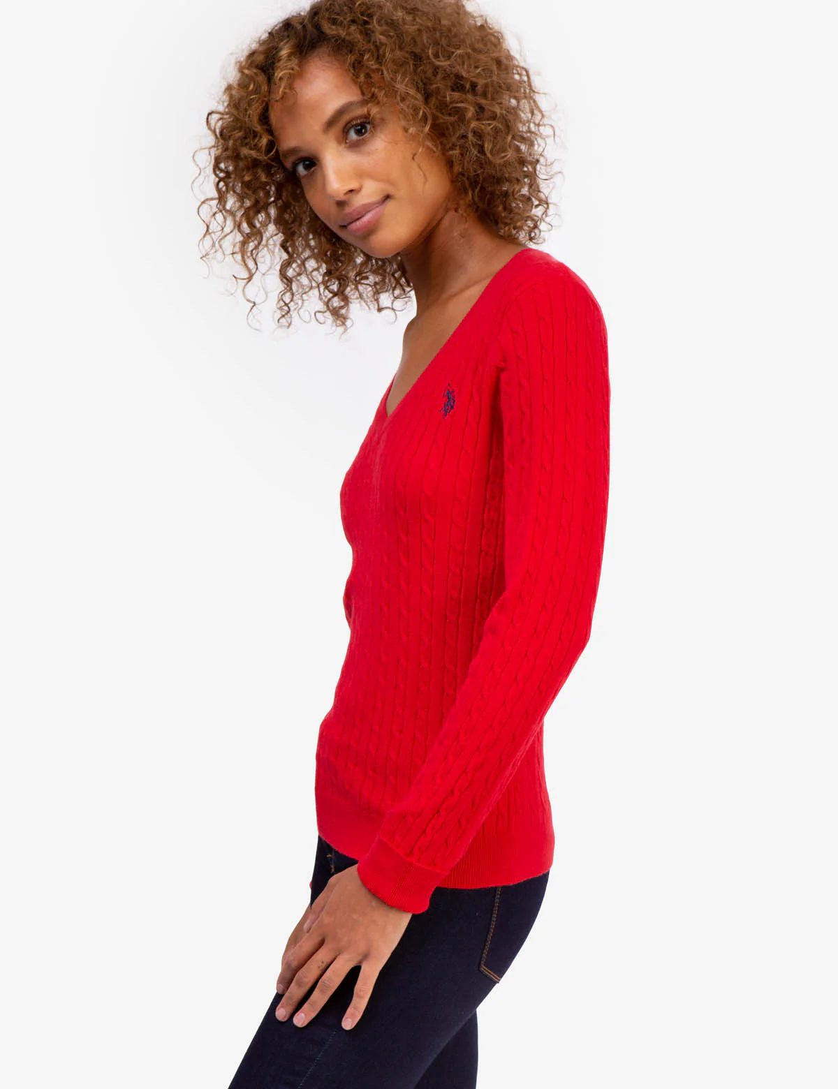 SOFT CABLE V-NECK SWEATER - Image 5