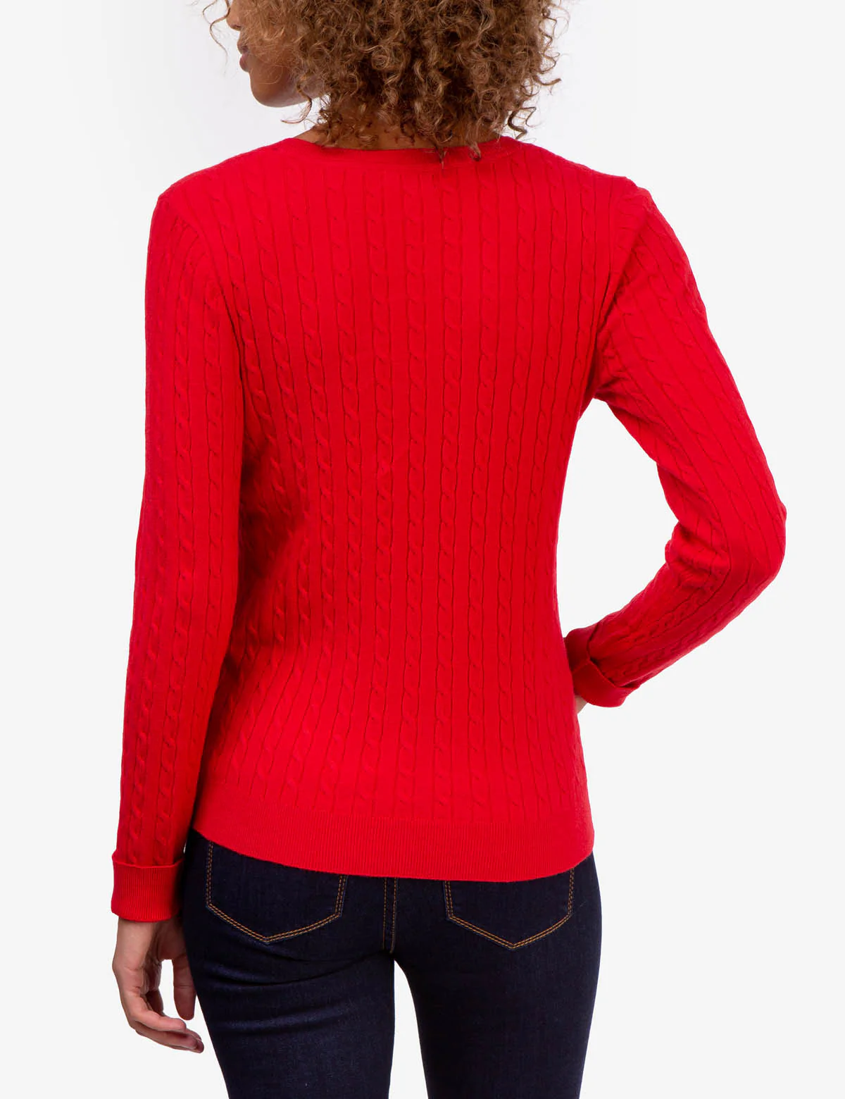 SOFT CABLE V-NECK SWEATER - Image 6