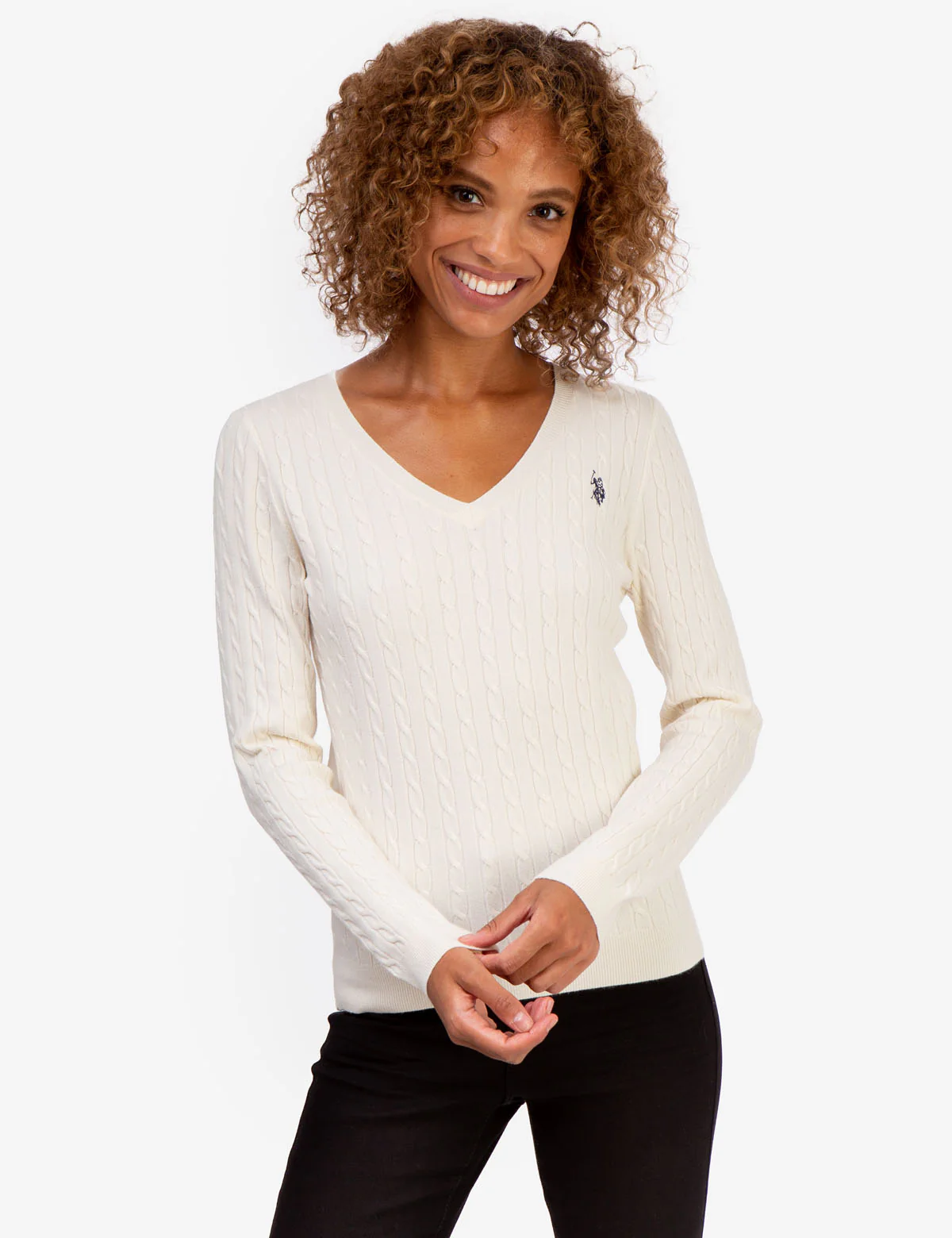 SOFT CABLE V-NECK SWEATER - Image 7