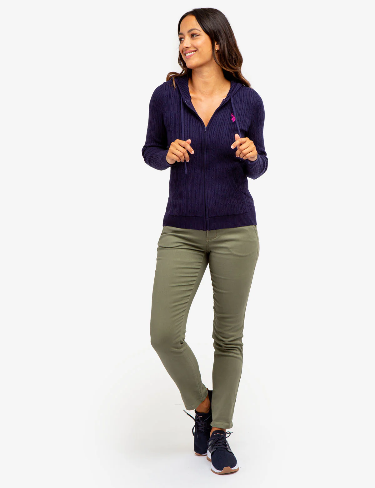 SOFT CABLE ZIP UP SWEATER WITH HOOD - Image 14