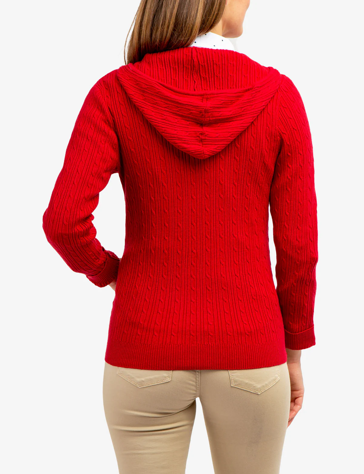 SOFT CABLE ZIP UP SWEATER WITH HOOD - Image 3