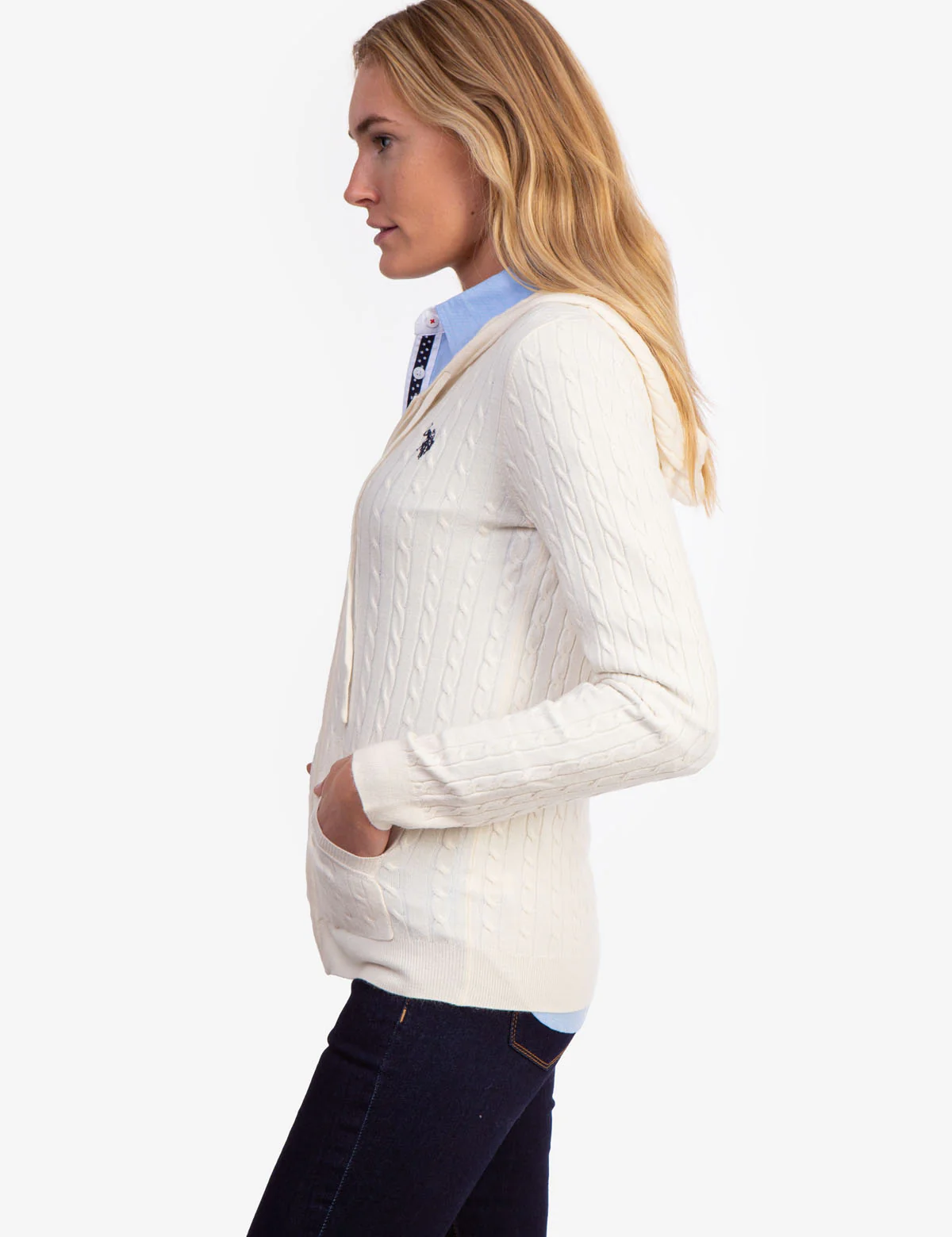 SOFT CABLE ZIP UP SWEATER WITH HOOD - Image 10