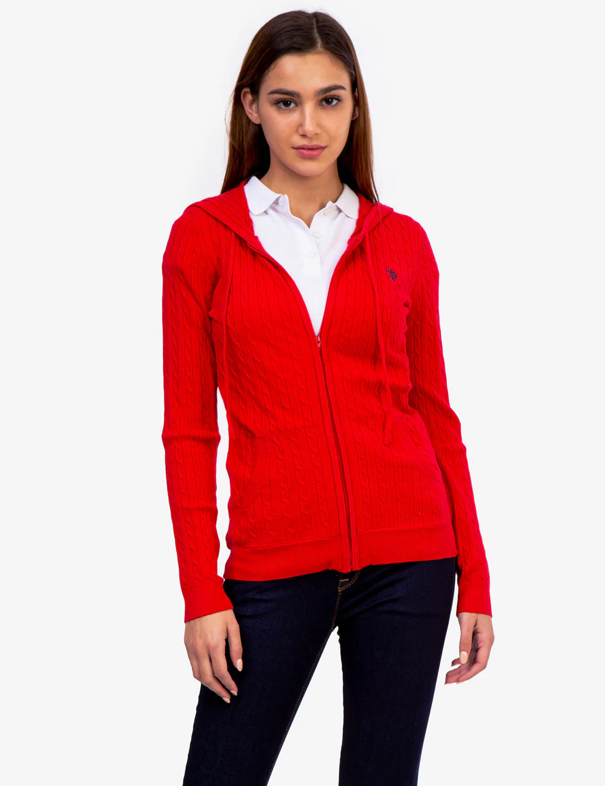 SOFT CABLE ZIP UP SWEATER WITH HOOD - Image 12