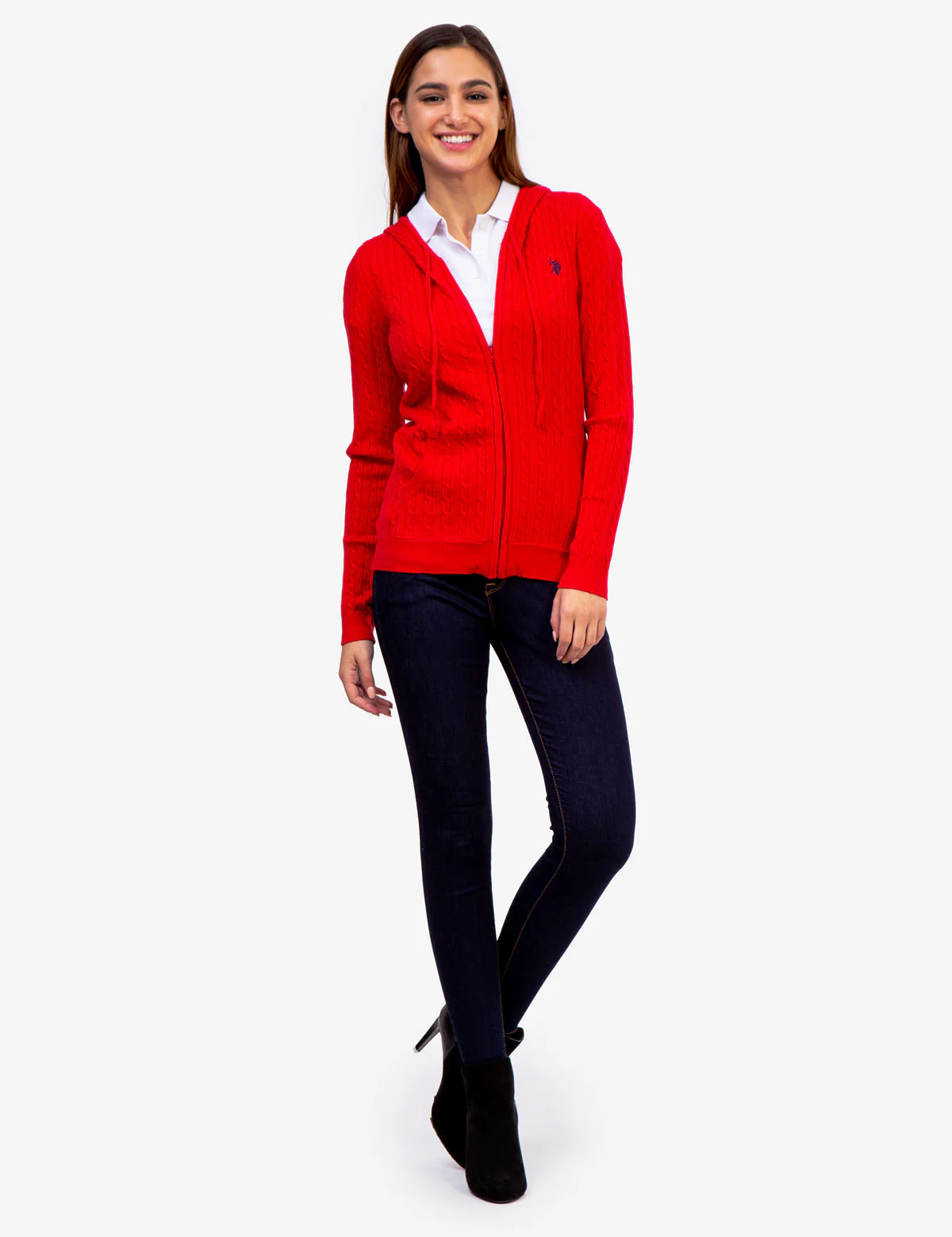 SOFT CABLE ZIP UP SWEATER WITH HOOD - Image 13