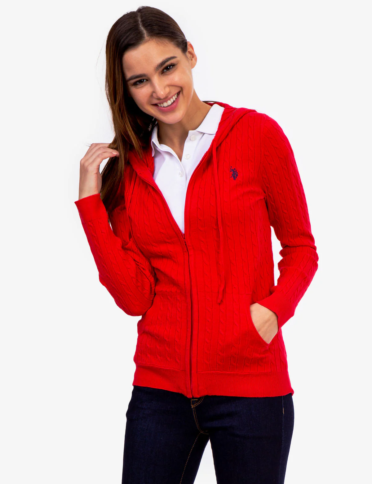SOFT CABLE ZIP UP SWEATER WITH HOOD - Image 16