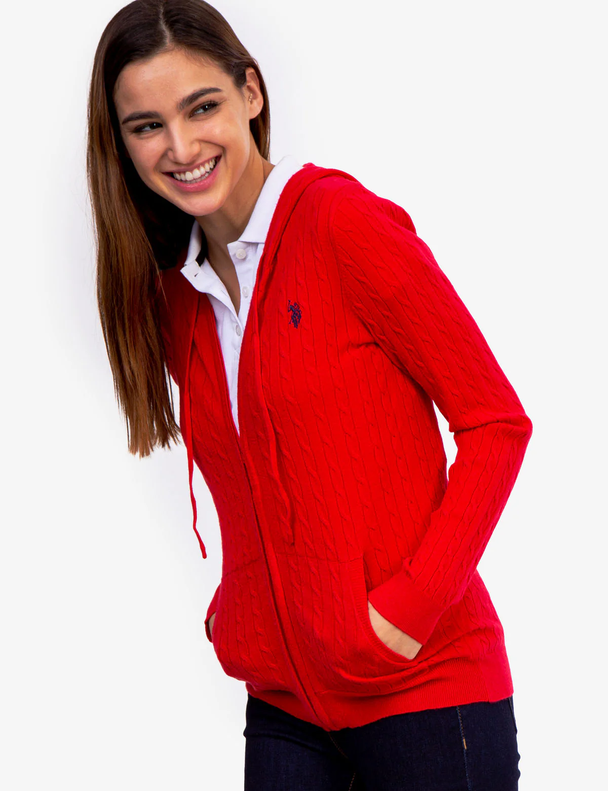 SOFT CABLE ZIP UP SWEATER WITH HOOD - Image 17