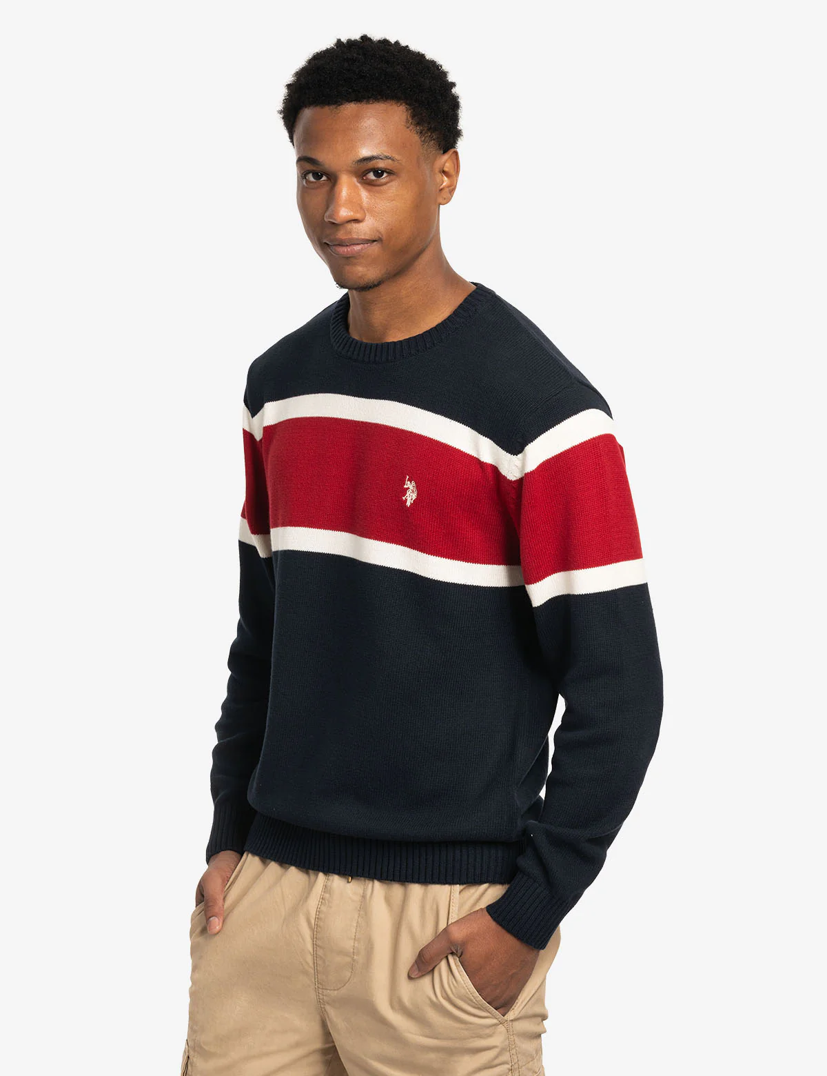 SOFT ENGINEERED STRIPE CREW NECK SWEATER - Image 3
