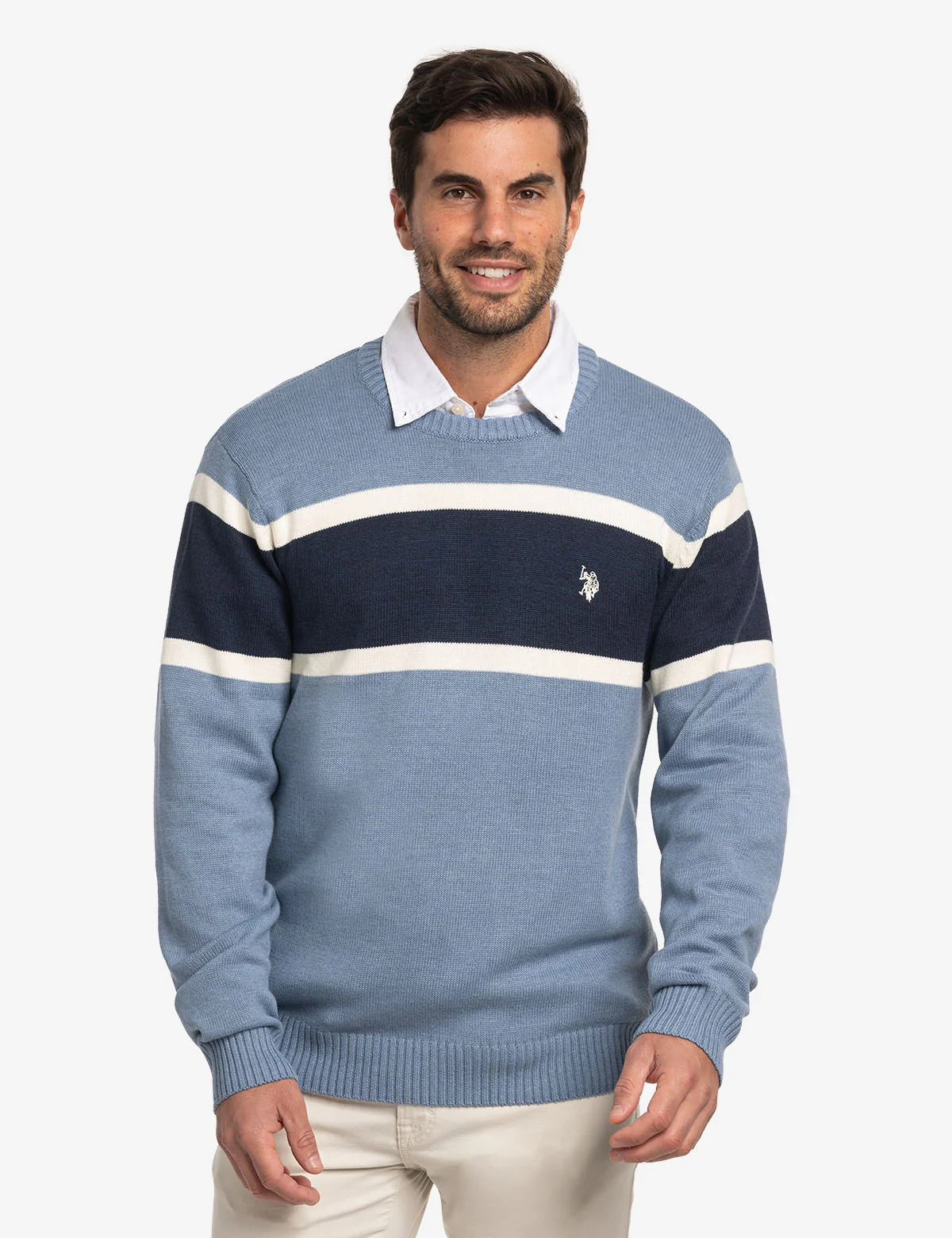 SOFT ENGINEERED STRIPE CREW NECK SWEATER - Image 5