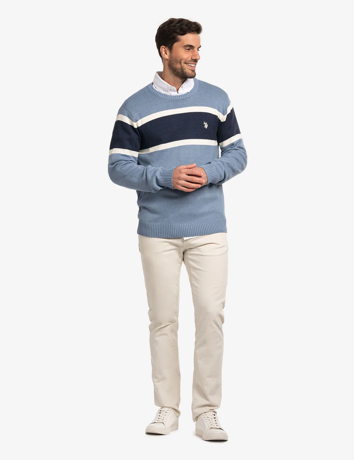 SOFT ENGINEERED STRIPE CREW NECK SWEATER - Image 6