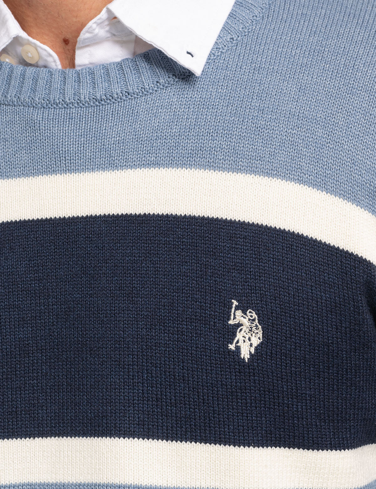 SOFT ENGINEERED STRIPE CREW NECK SWEATER - Image 7