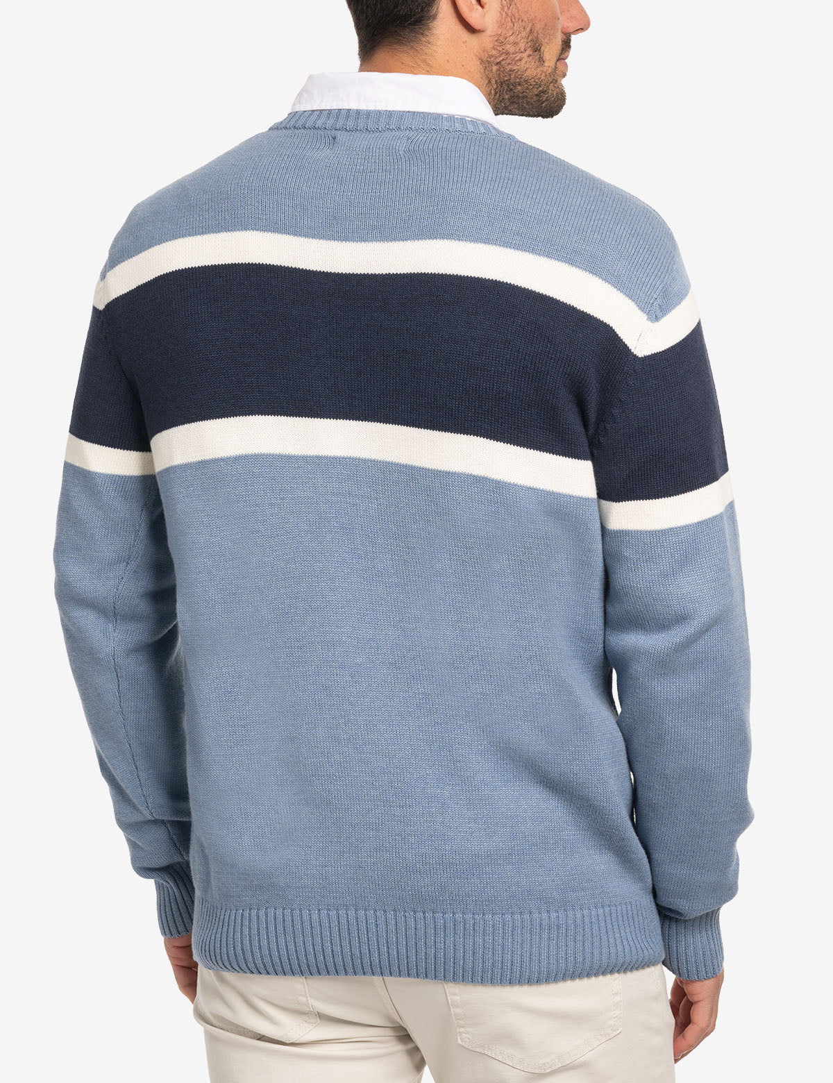 SOFT ENGINEERED STRIPE CREW NECK SWEATER - Image 8