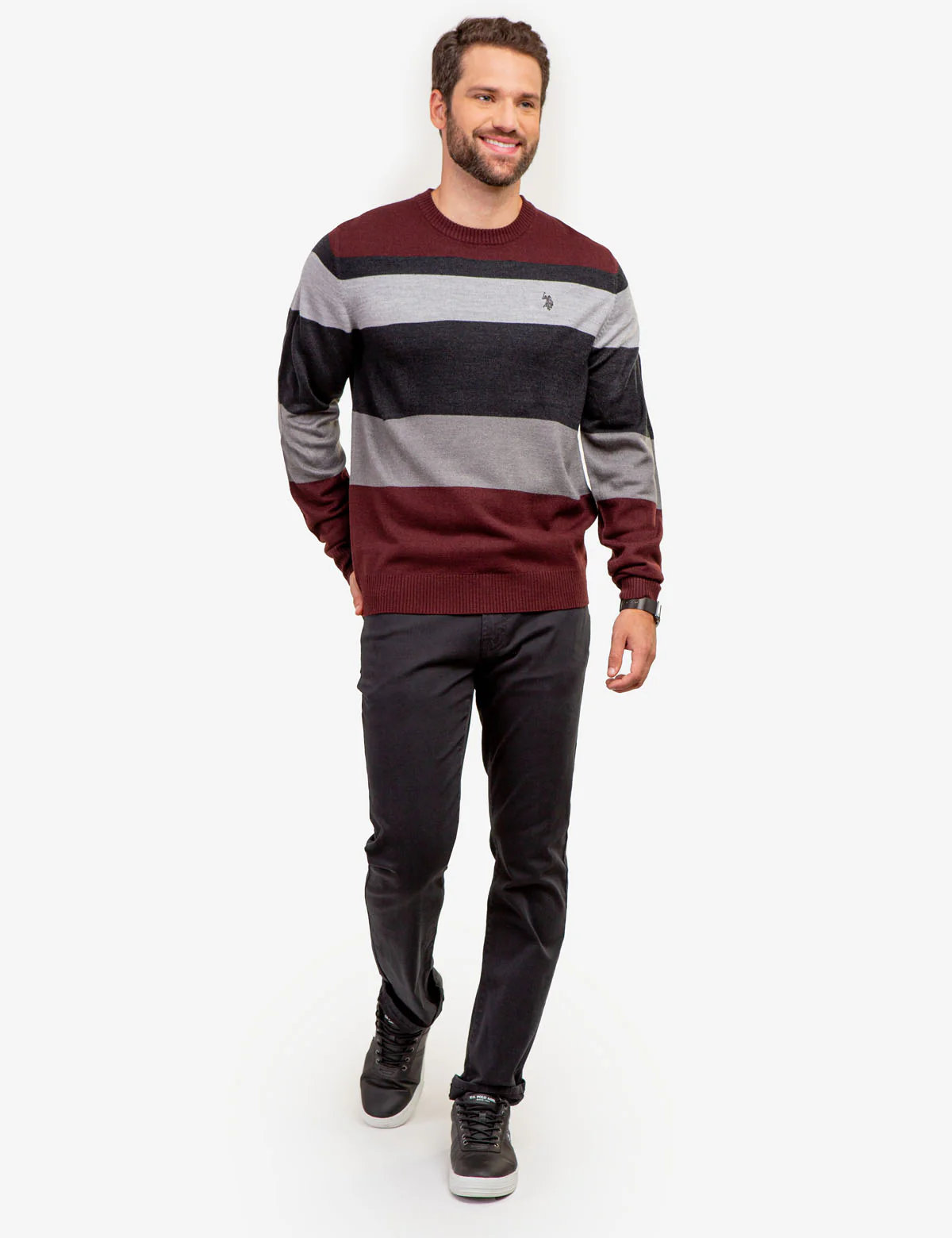 SOFT LARGE STRIPE CREW NECK SWEATER - Image 2