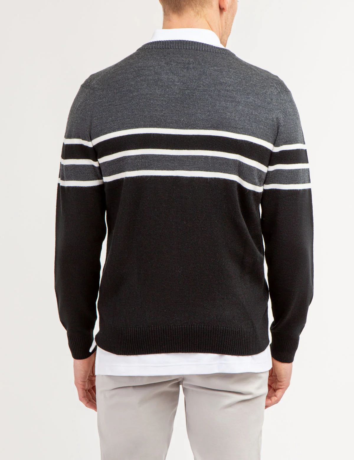 SOFT STRIPE V- NECK SWEATER - Image 3