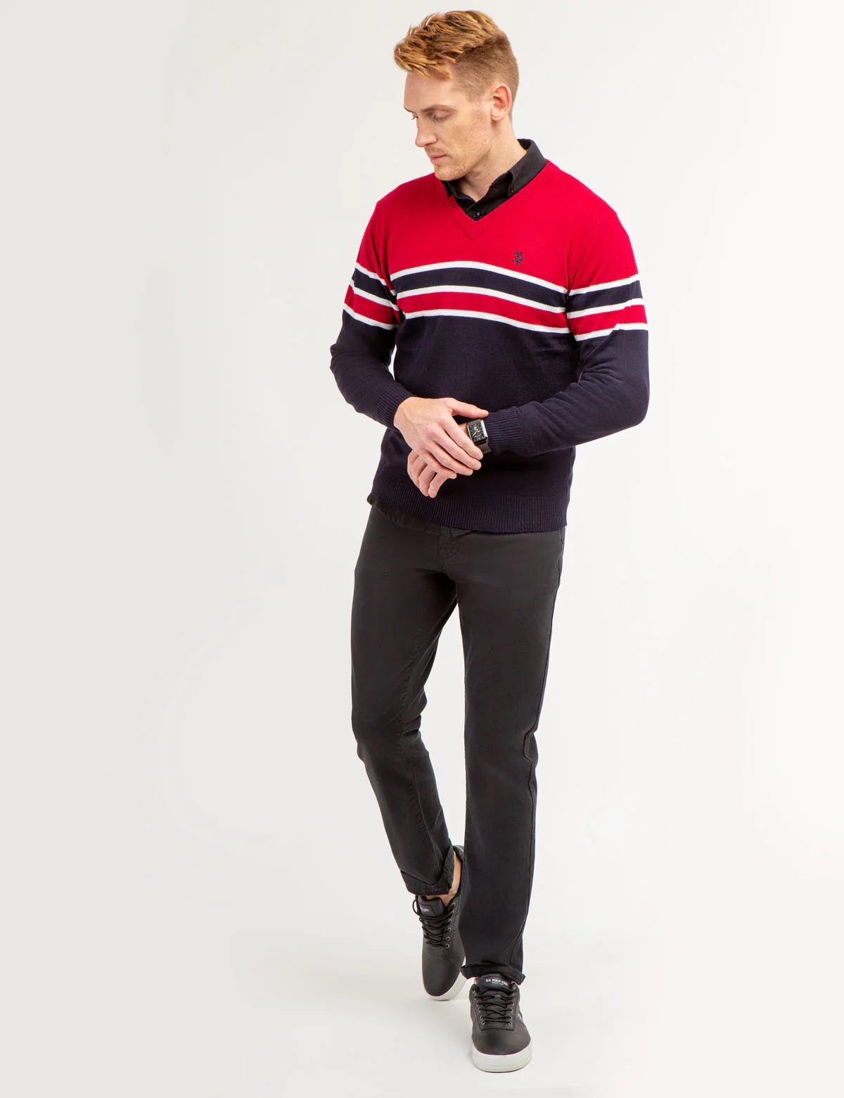SOFT STRIPE V- NECK SWEATER - Image 5