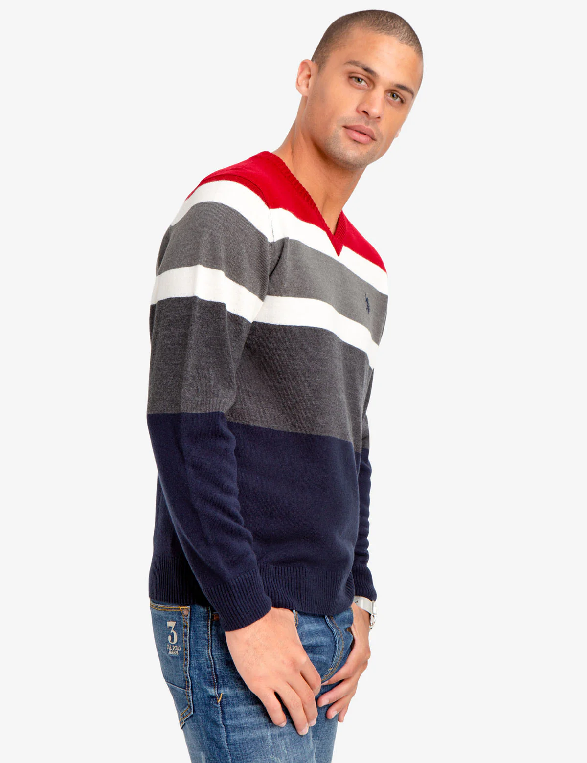 SOFT STRIPED V-NECK SWEATER - Image 3