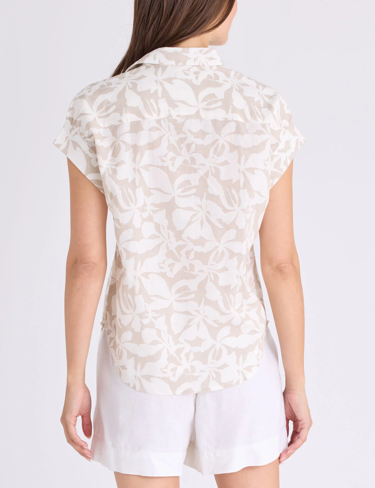 SOFT TROPICAL PRINT SHIRRED DOLMAN TOP - Image 5