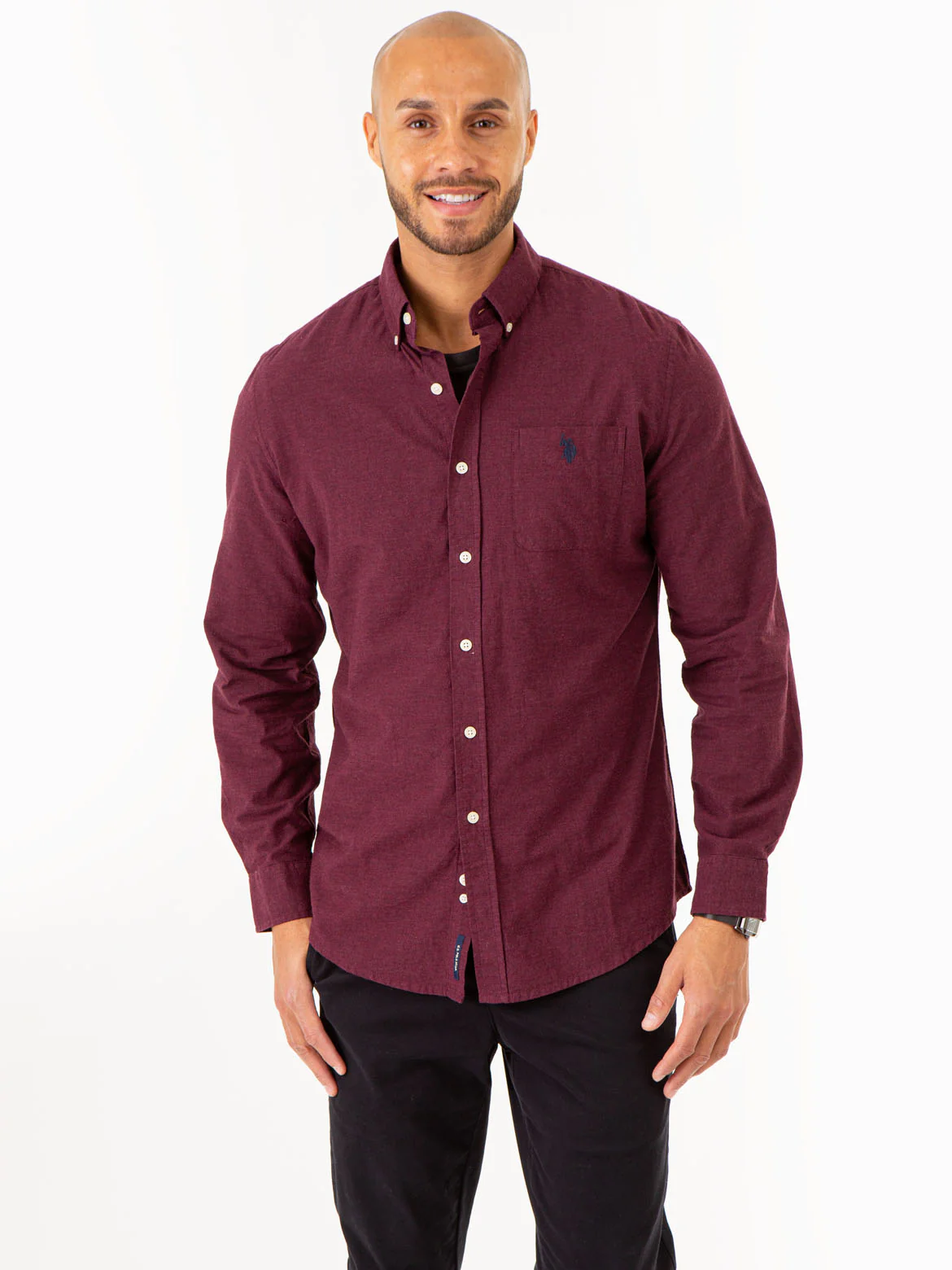 SOLID BRUSHED HEATHER LONG SLEEVE SHIRT