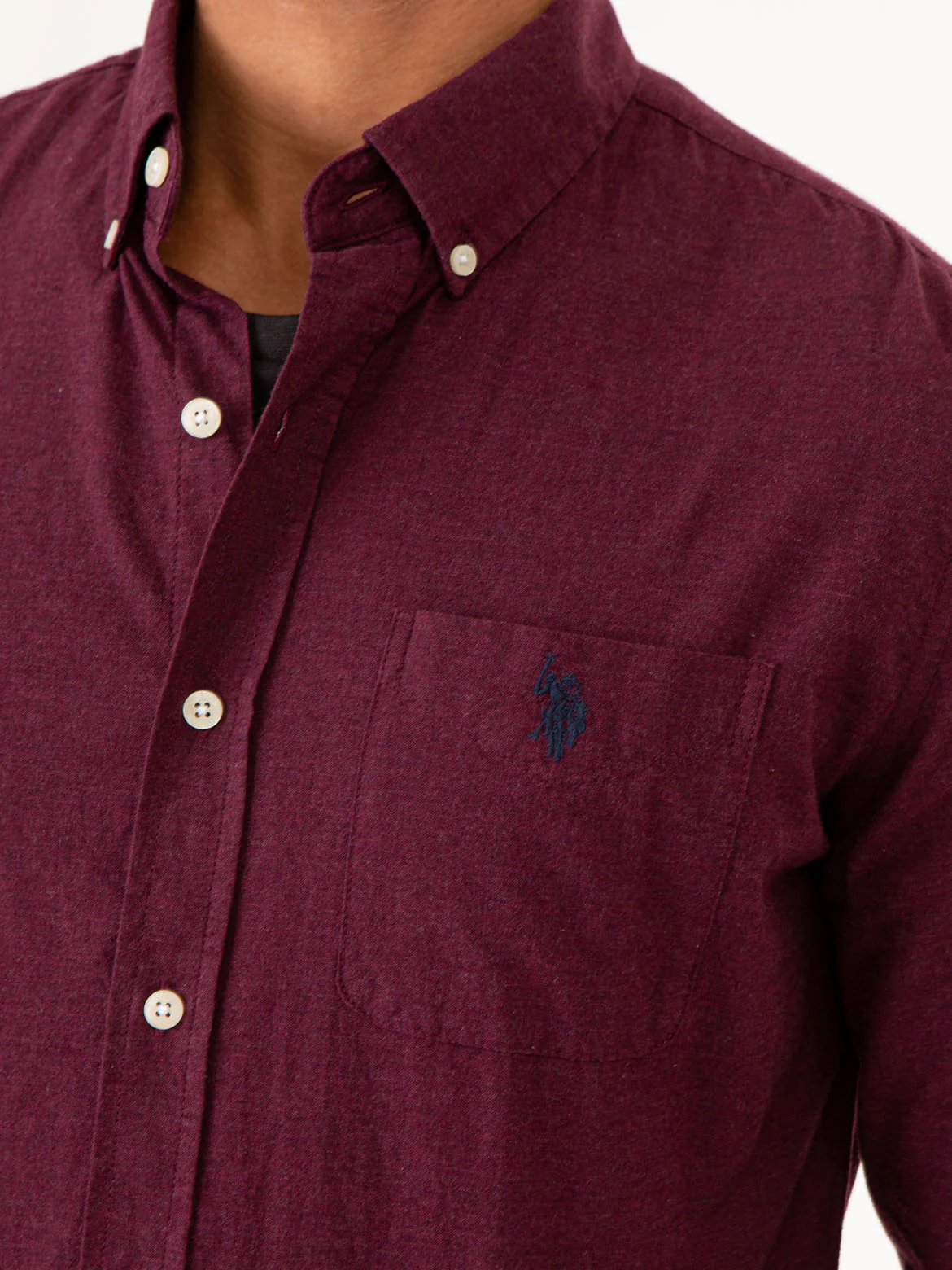 SOLID BRUSHED HEATHER LONG SLEEVE SHIRT - Image 2