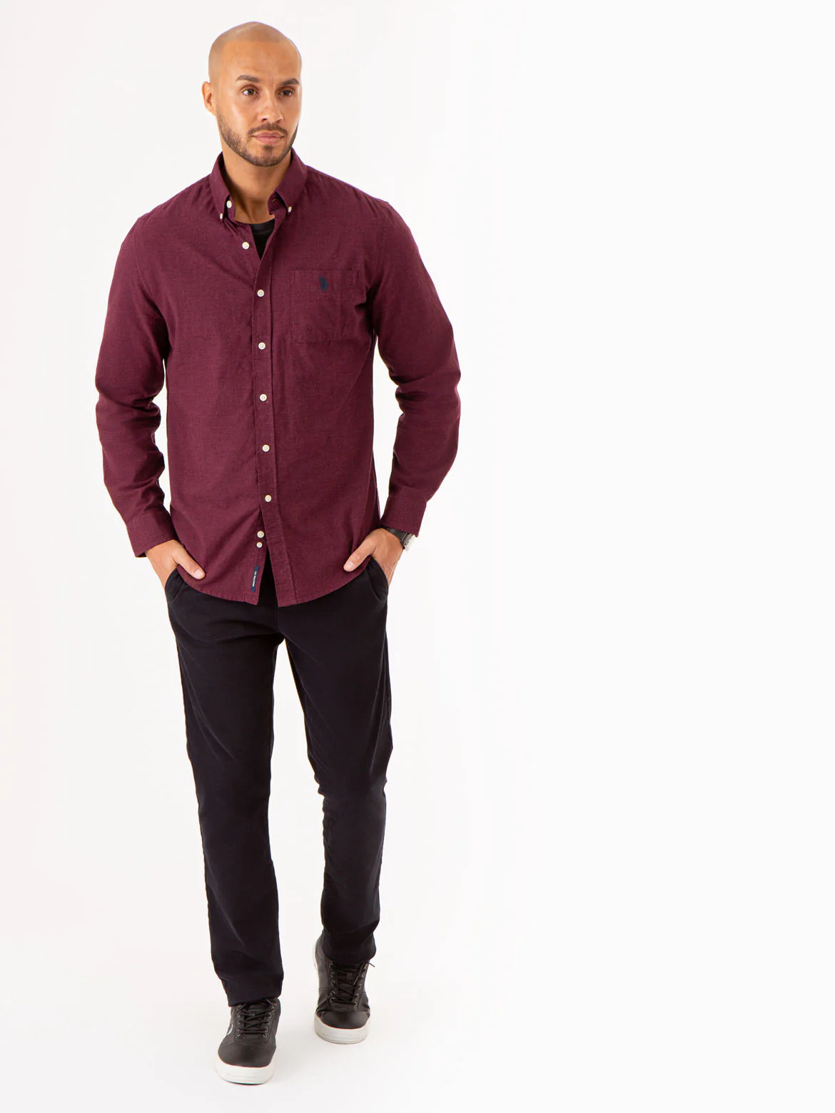 SOLID BRUSHED HEATHER LONG SLEEVE SHIRT - Image 3