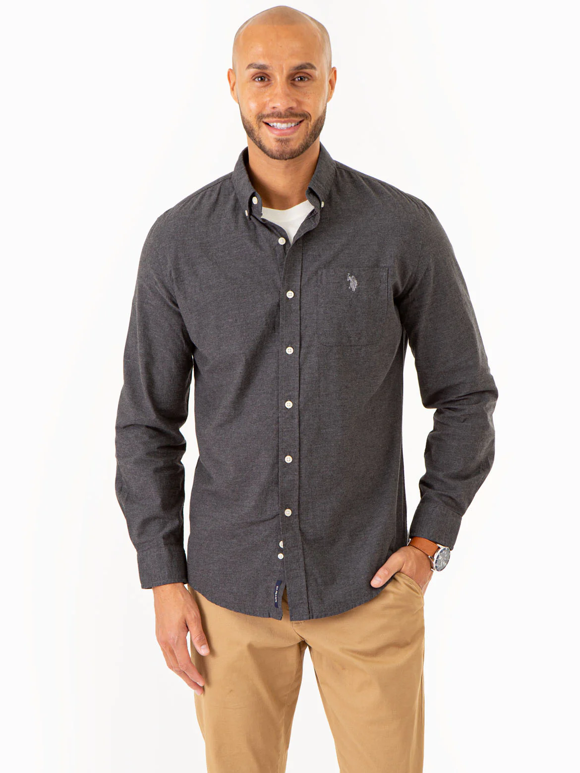 SOLID BRUSHED HEATHER LONG SLEEVE SHIRT - Image 5
