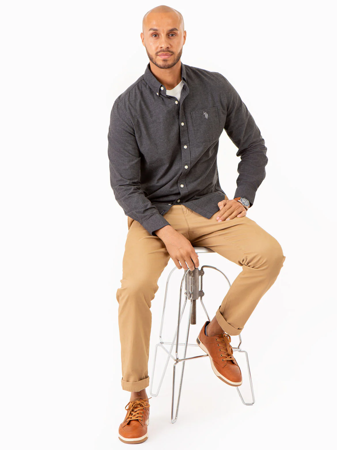 SOLID BRUSHED HEATHER LONG SLEEVE SHIRT - Image 9