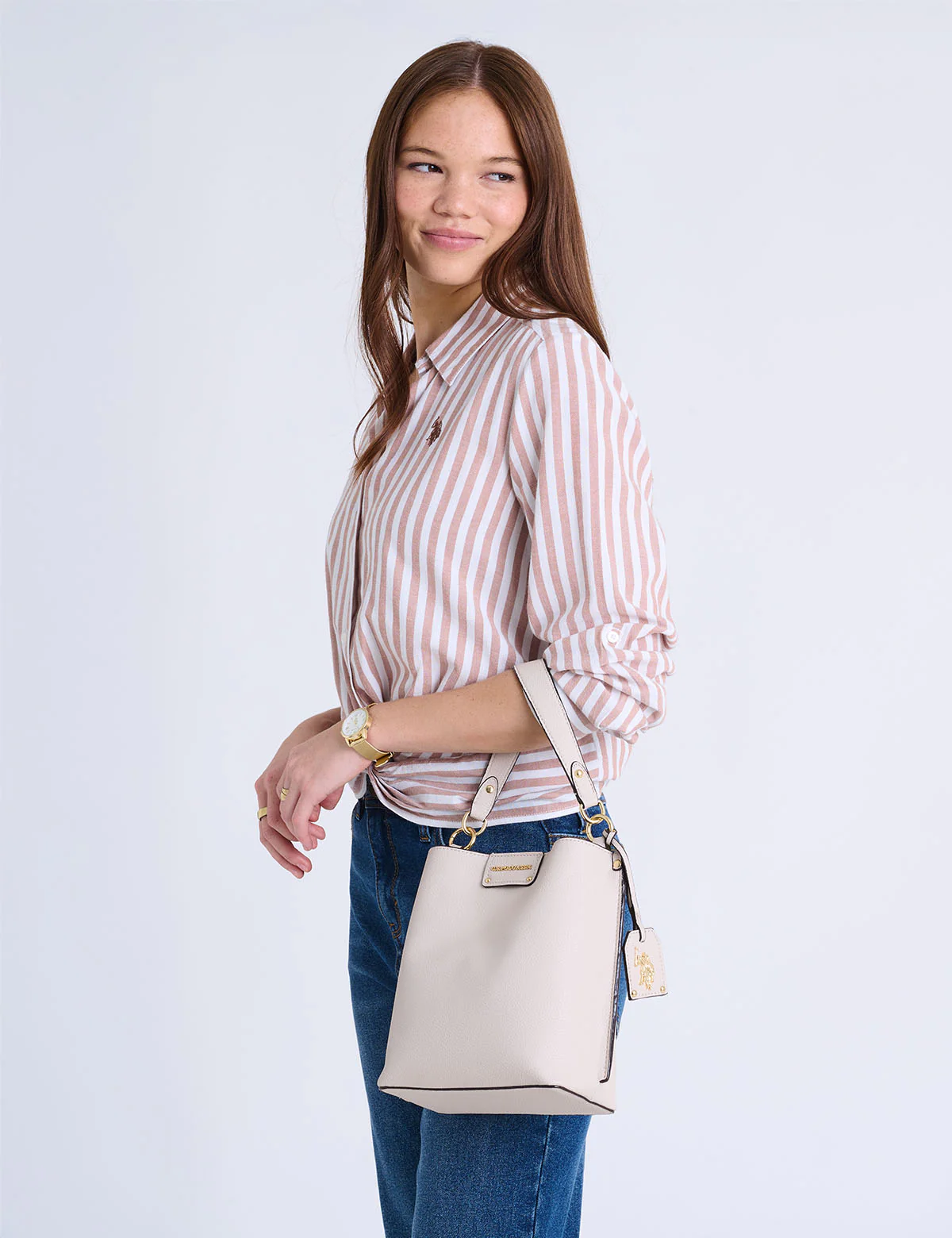 SOLID BUCKET BAG WITH CROSSBODY STRAP - Image 11