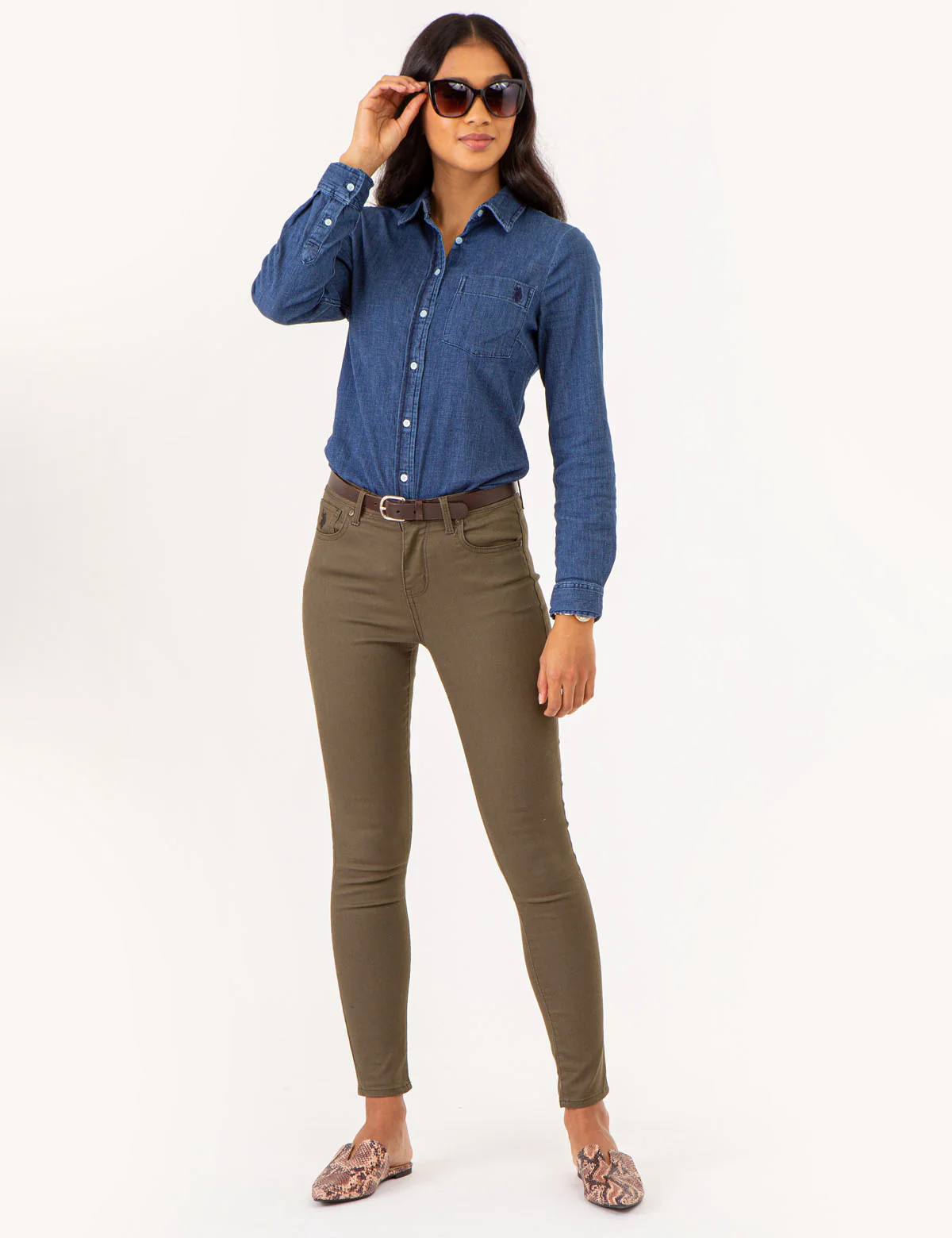 SOLID CHAMBRAY WOVEN SHIRT - Image 2