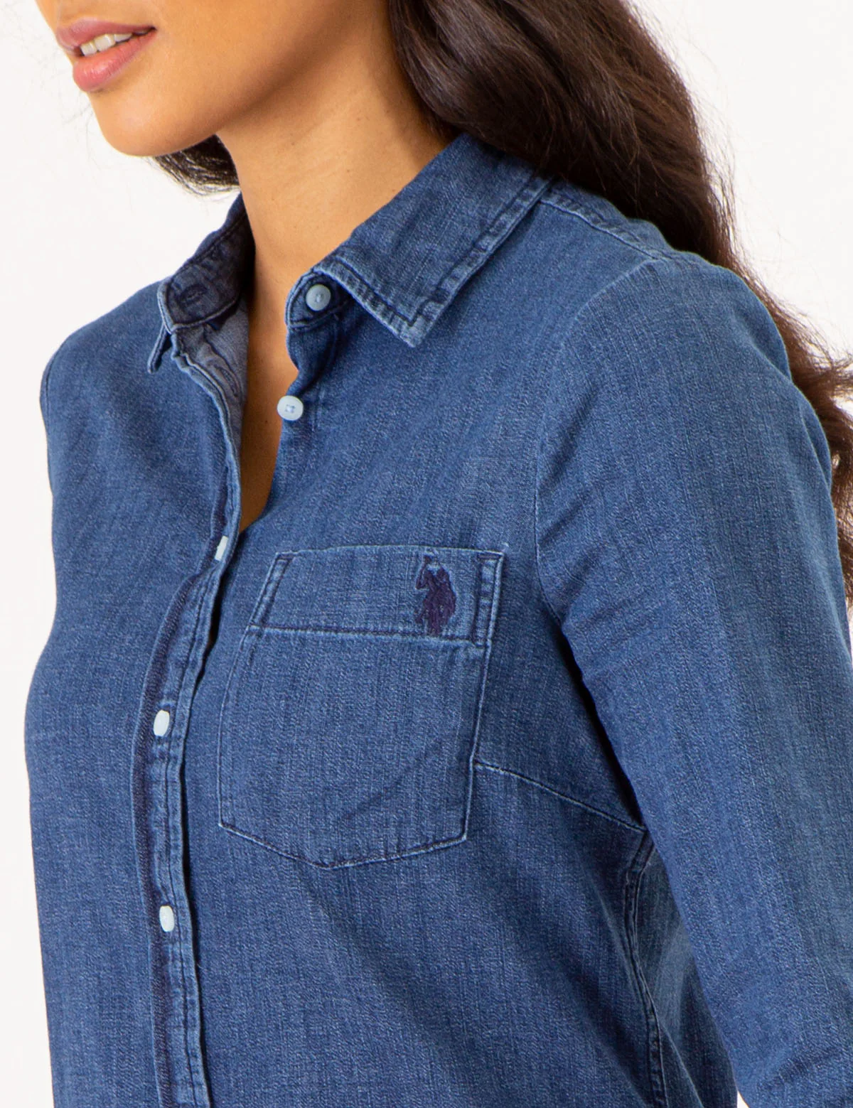 SOLID CHAMBRAY WOVEN SHIRT - Image 3