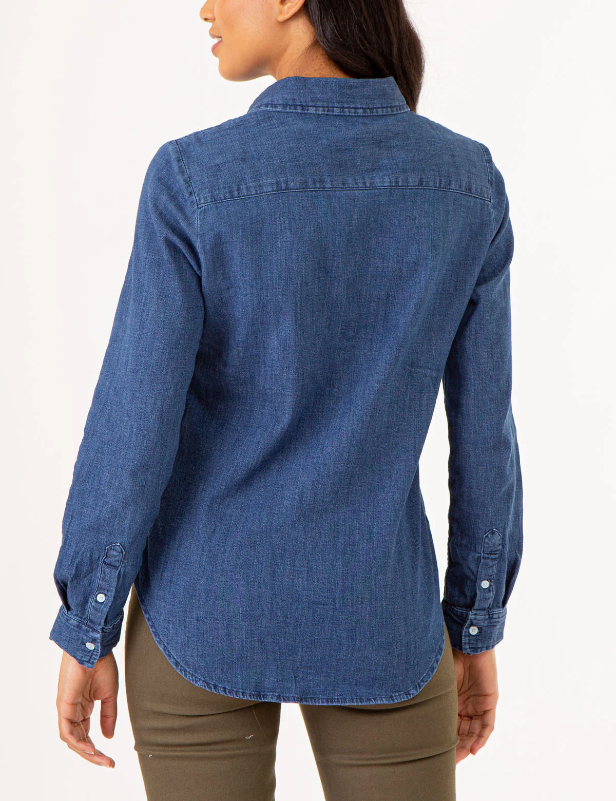 SOLID CHAMBRAY WOVEN SHIRT - Image 4