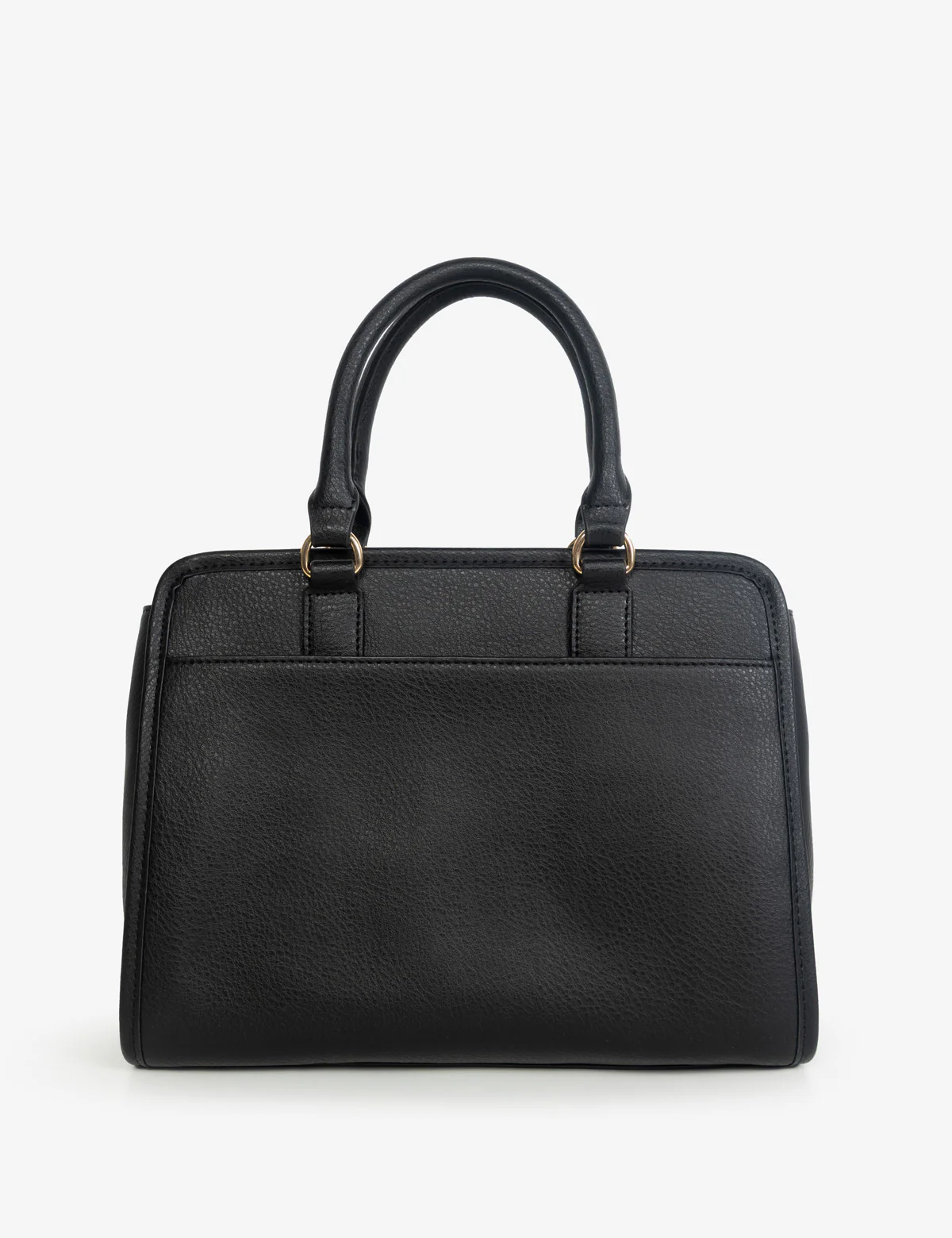 SOLID ENAMEL SATCHEL BAG WITH CROSSBODY STRAP - Image 2