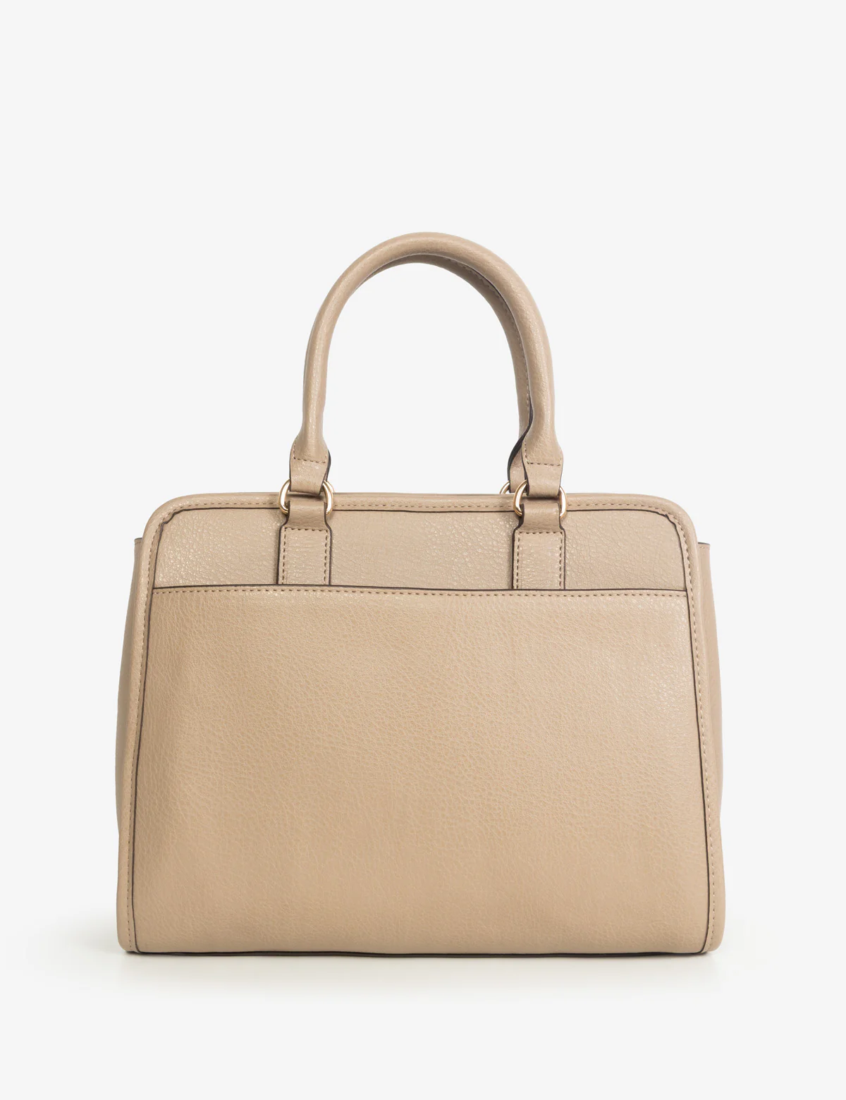 SOLID ENAMEL SATCHEL BAG WITH CROSSBODY STRAP - Image 4