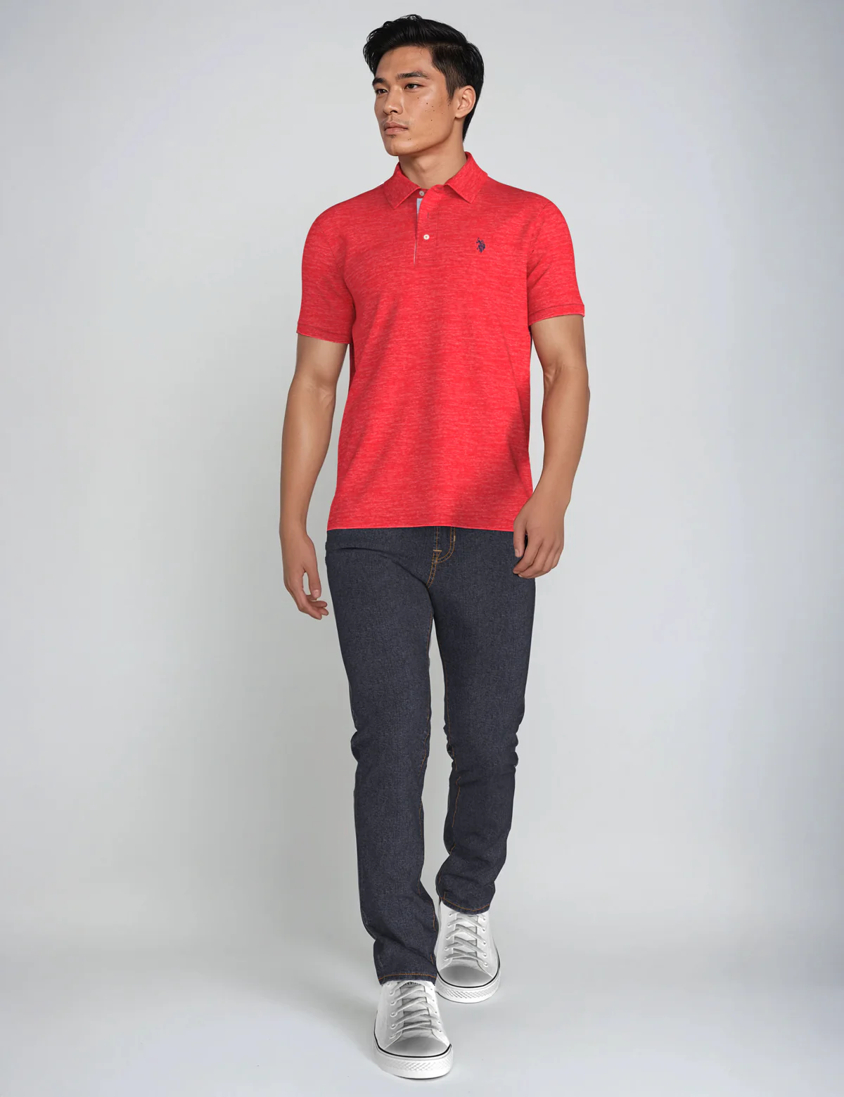 SOLID INTERLOCK POLO SHIRT WITH WOVEN TRIM - Image 3