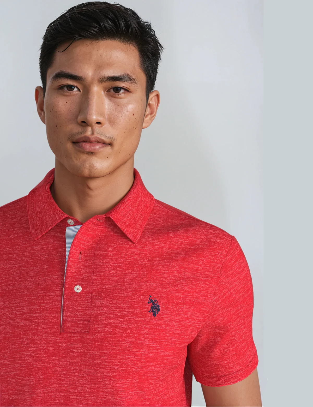 SOLID INTERLOCK POLO SHIRT WITH WOVEN TRIM - Image 4