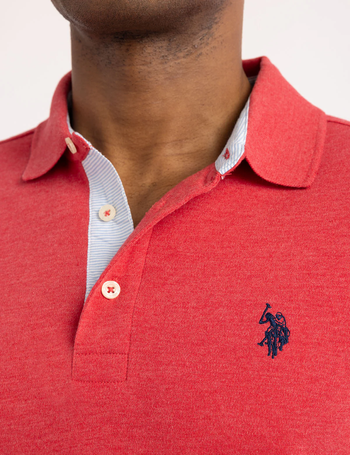 SOLID INTERLOCK POLO SHIRT WITH WOVEN TRIM - Image 5